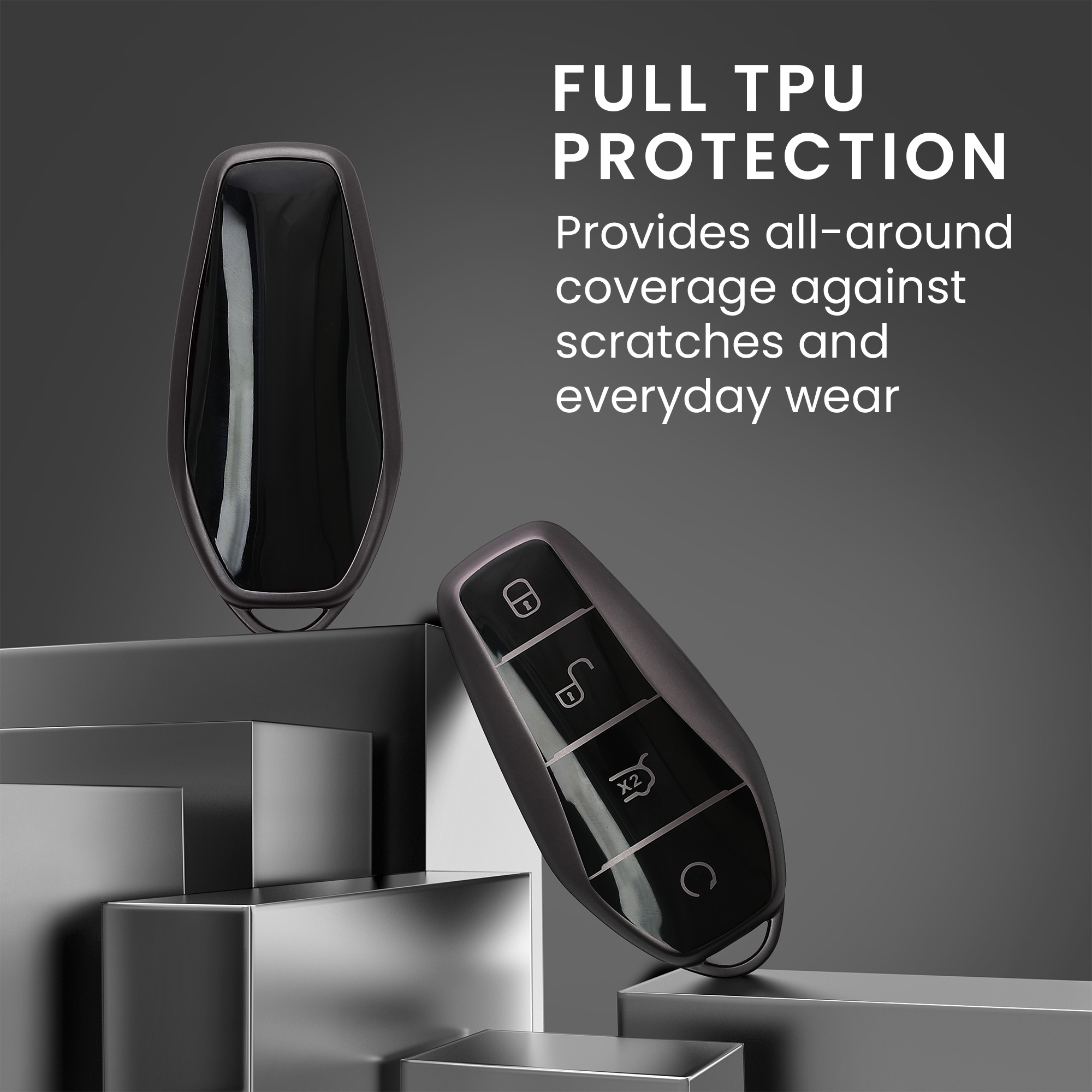 Obal na klíč od auta pro BYD Atto 3 / Sealion / Han / Tang / Dolphin / Seal kwmobile TPU - matná černá / černá