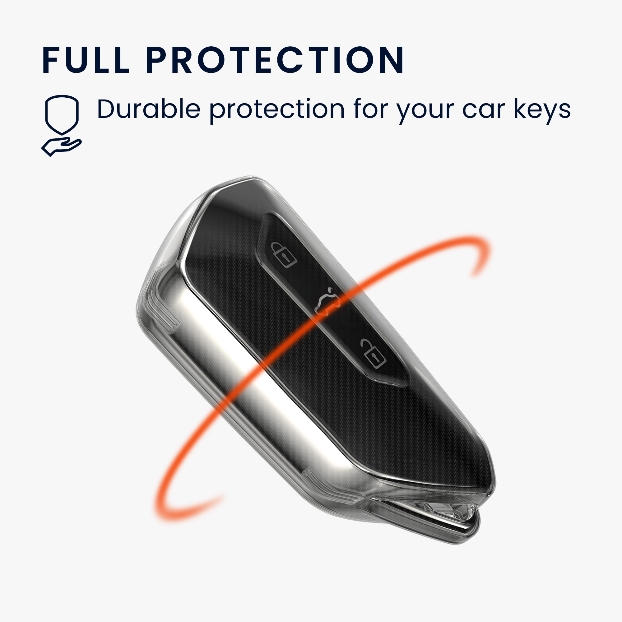 Pouzdro na klíč od auta kwmobile pro VW Golf 8, ID.3/ID.4/ID.5/ID.7, Seat/Škoda/Cupra - transparentní