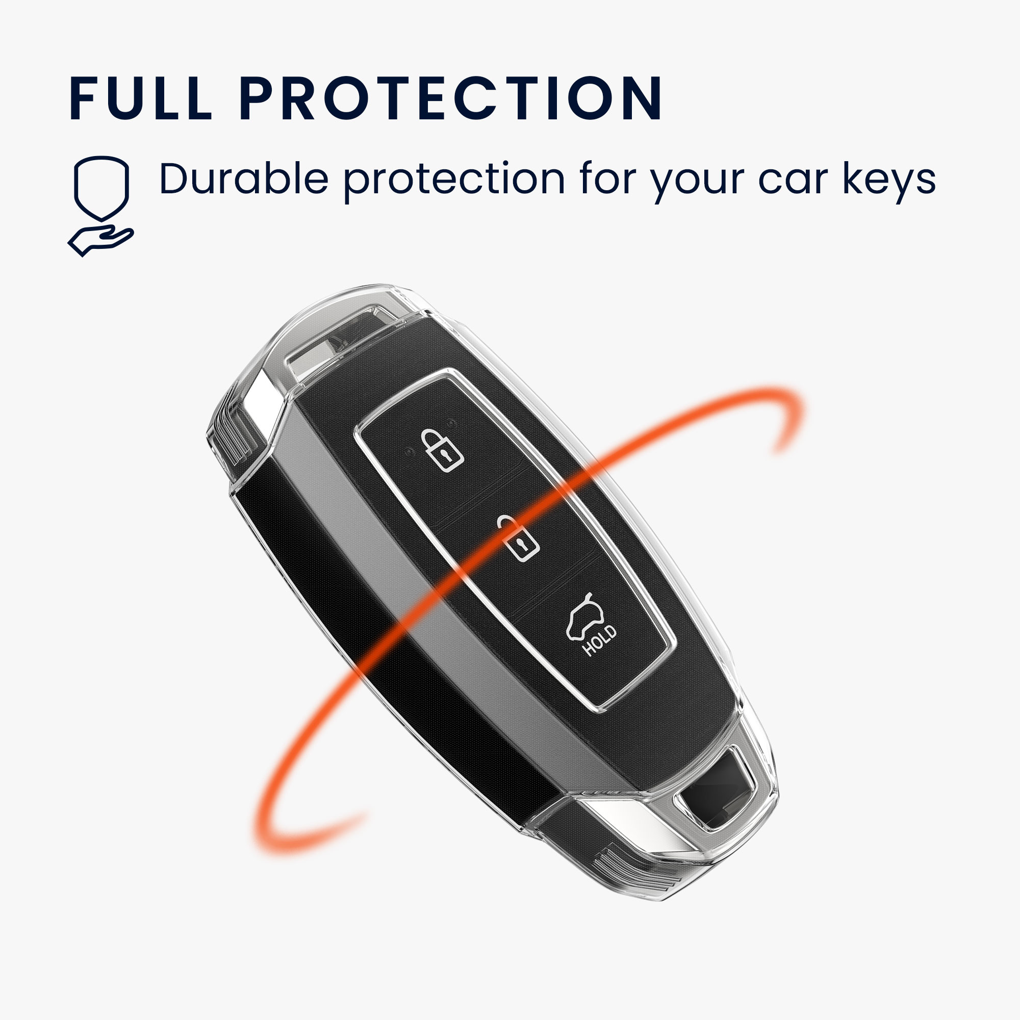 Pouzdro na klíč od auta kwmobile pro Hyundai 3 Button Car Key Keyless Go - čirá