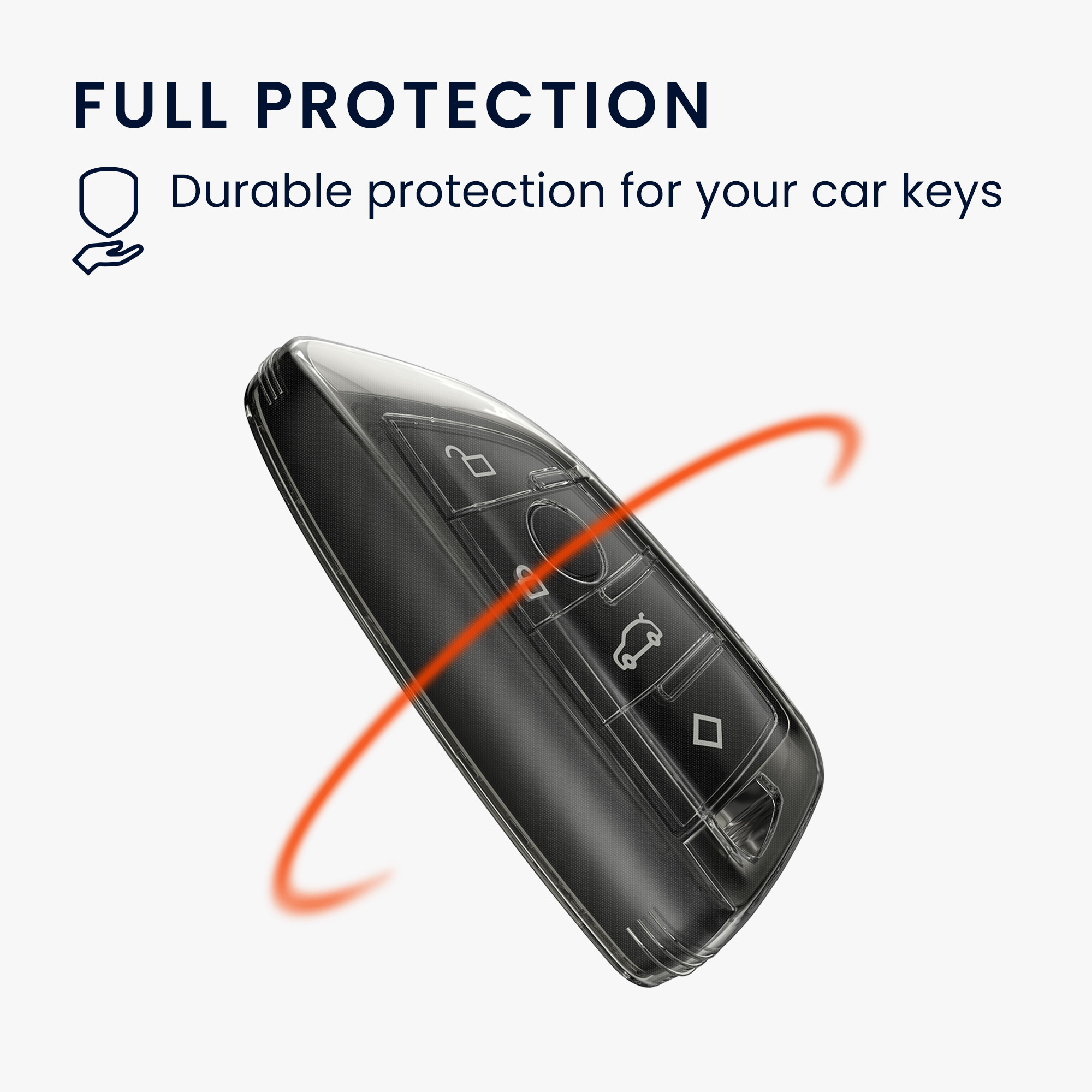Tpu pouzdro na klíč od auta BMW 3 tlačítka Smart Key protiskluzové černo-transparentní