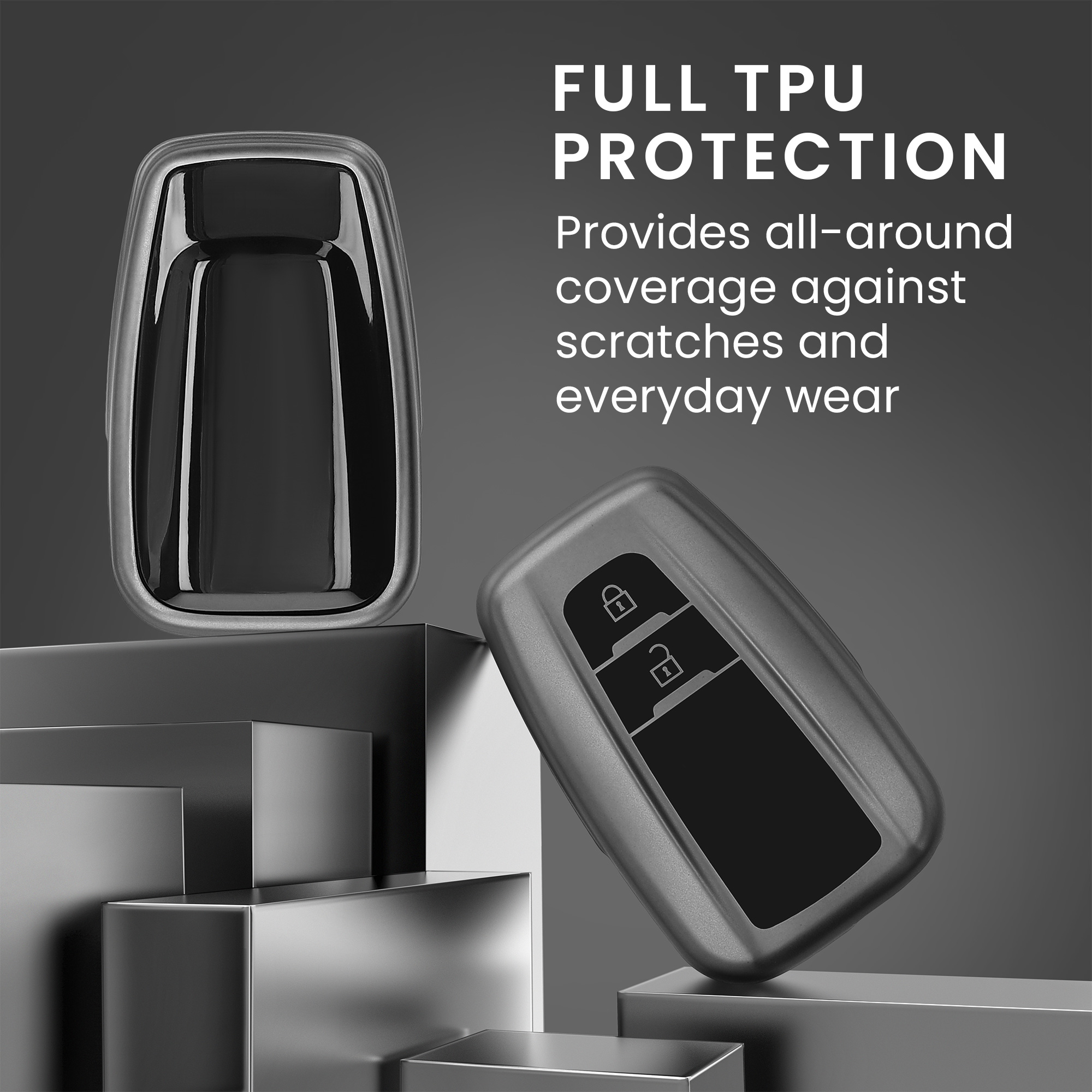 Pouzdro na klíč od auta Toyota 2 Button Car Key Smart Key kwmobile - matná černá/černá