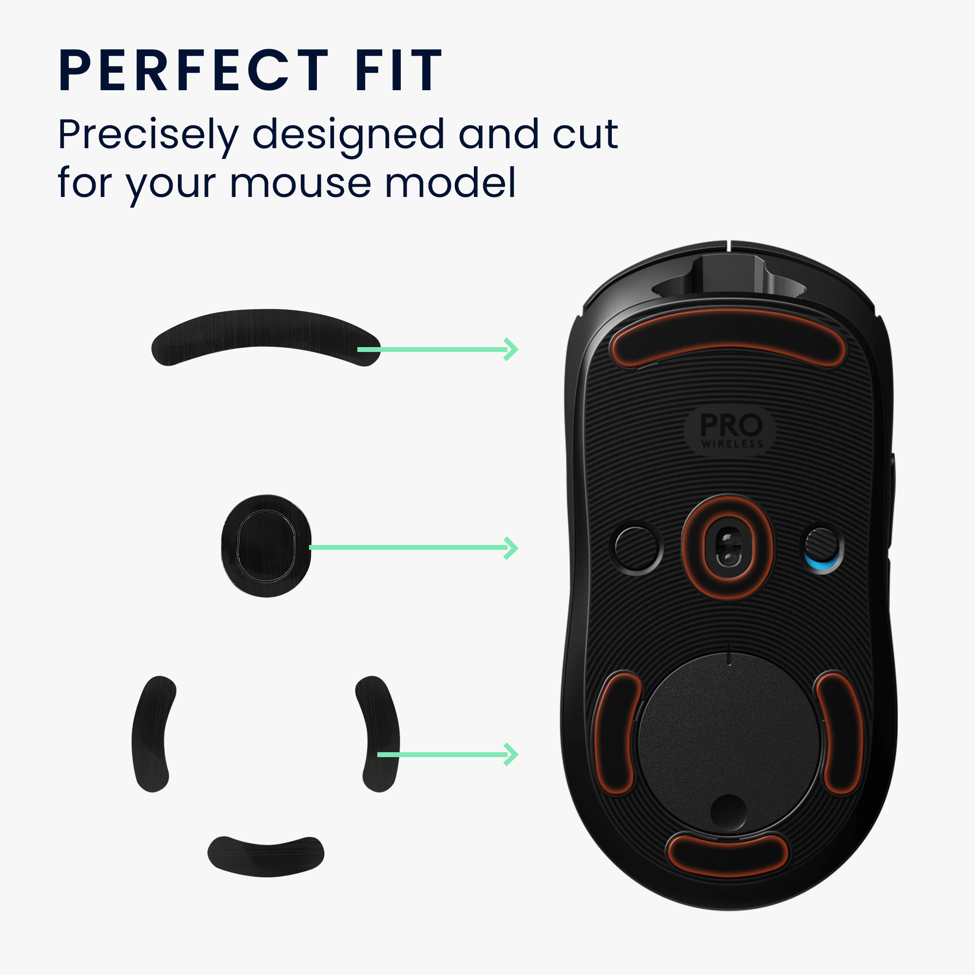 Náhradní kluzáky herní myš Logitech G Pro Wireless kwmobile černá