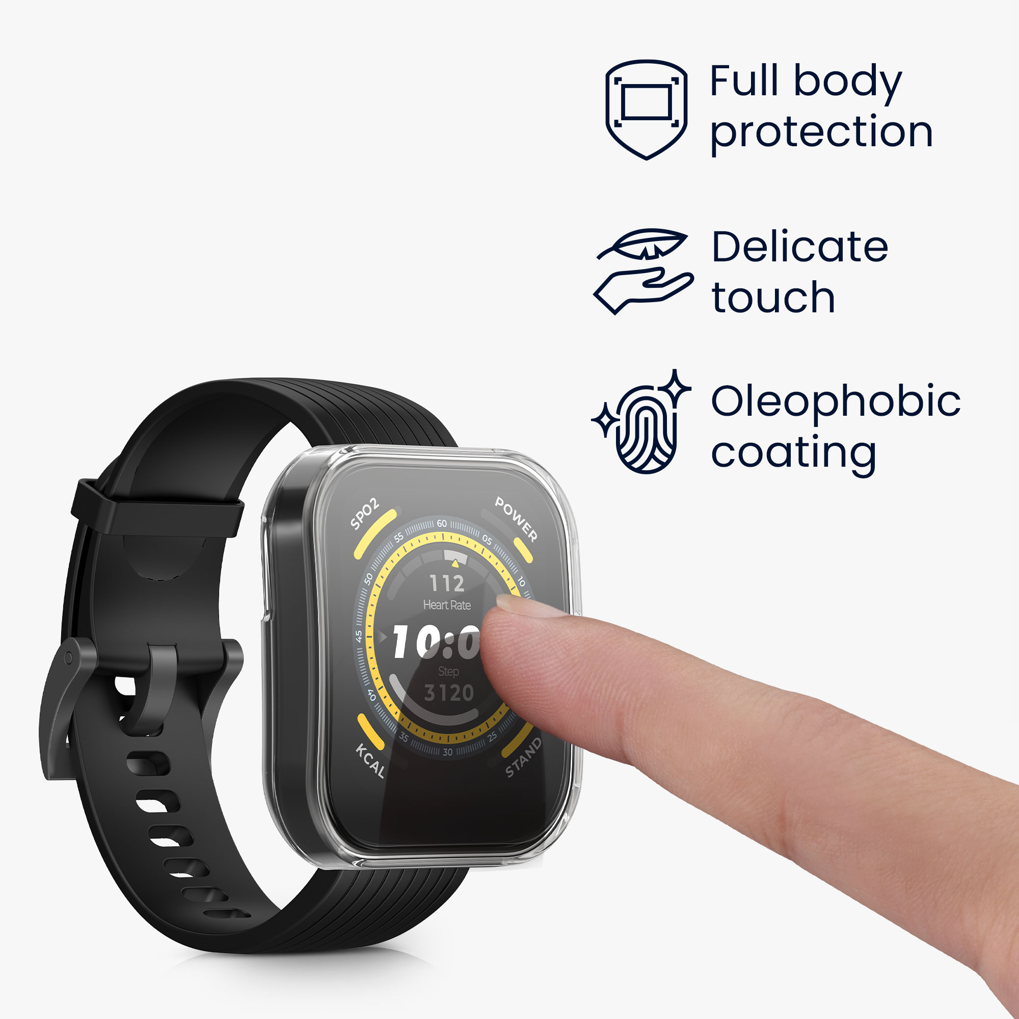 Sada 2 krytů s ochranou displeje pro Huami Amazfit Bip 5 kwmobile - transparentní