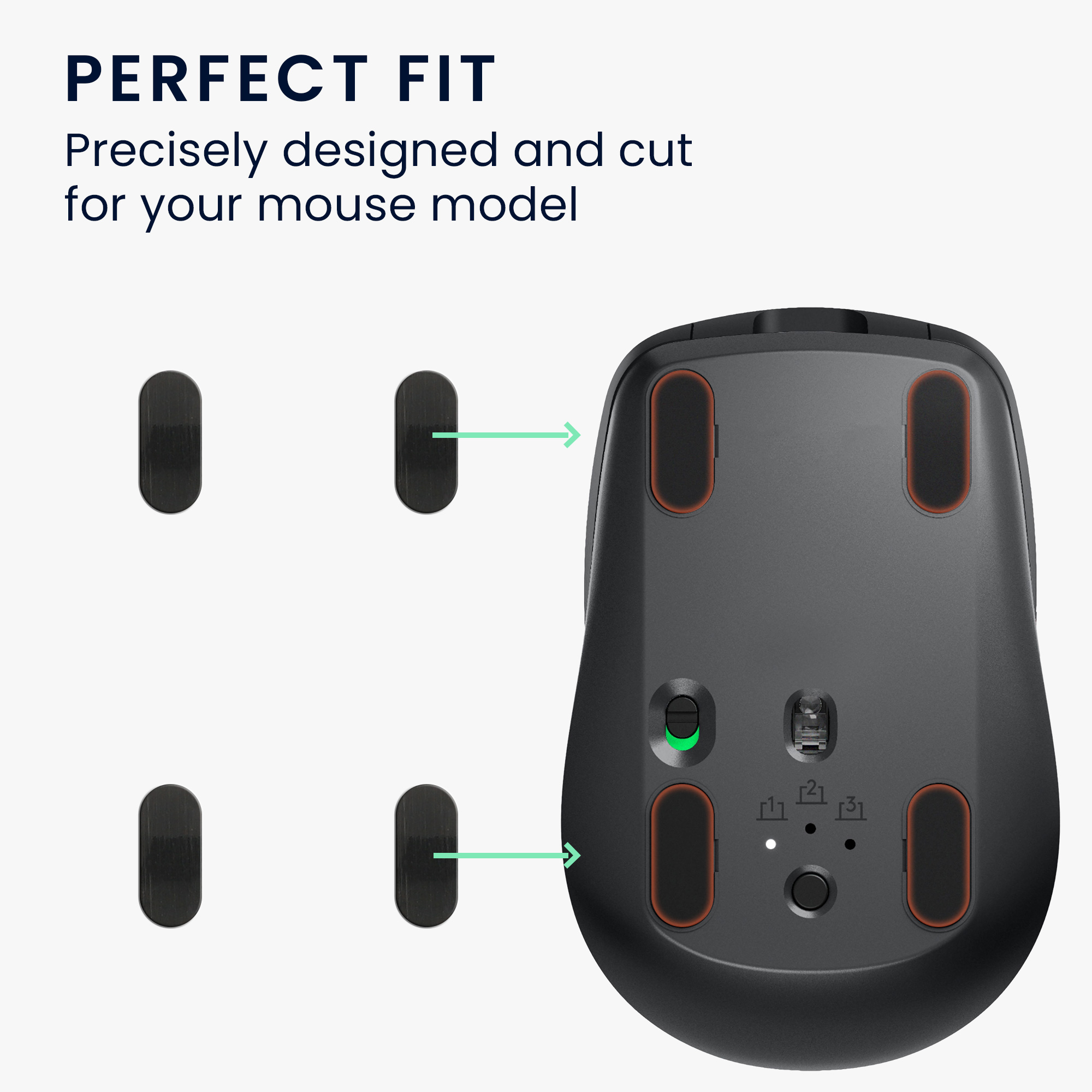 Náhradní nožičky na myš pro Logitech MX Anywhere 3 Computer Mouse Skates Sticker kwmobile - černá