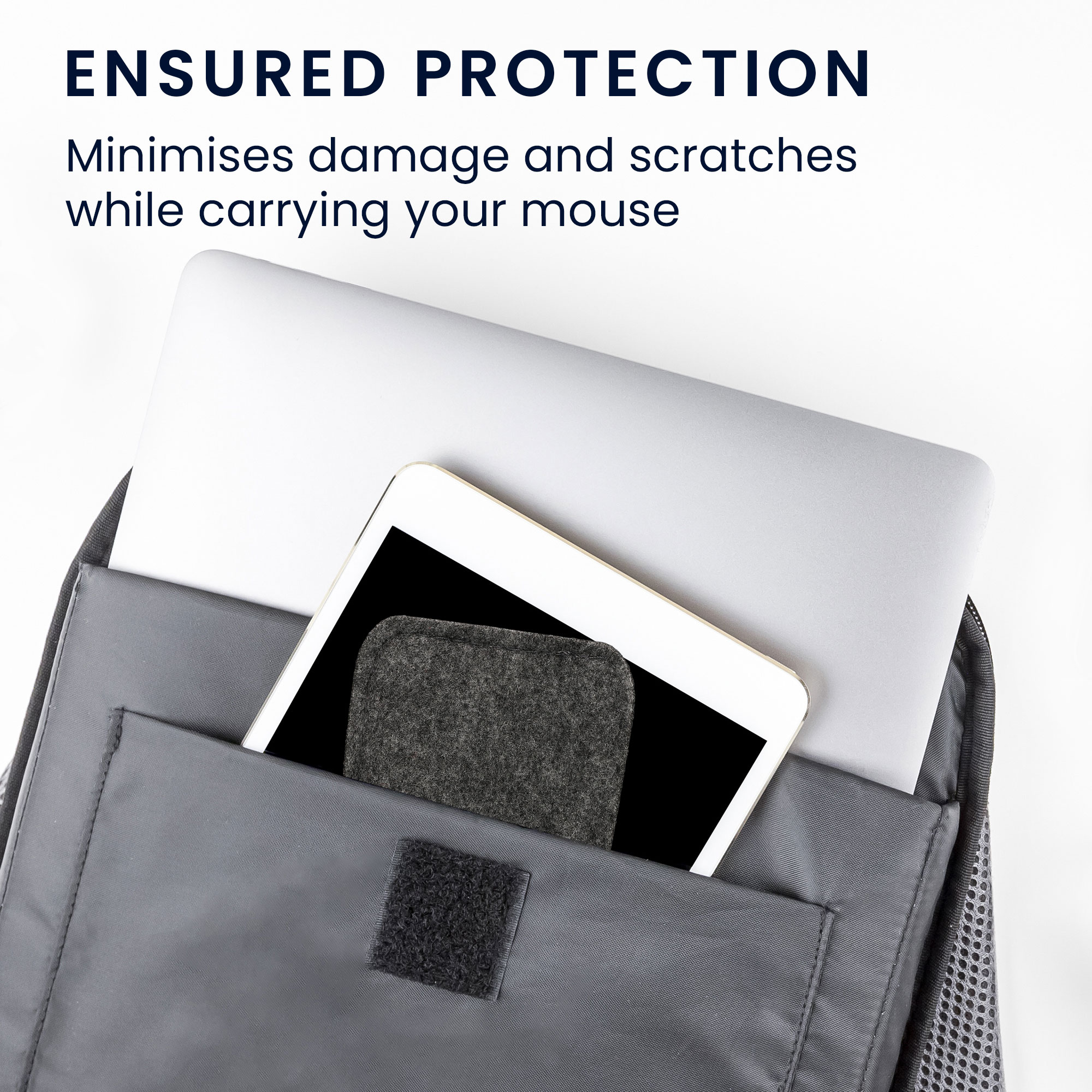 Plstěné pouzdro na myš Apple Magic Mouse 1 / 2 / Logitech Pebble kwmobile ‑ tmavě šedá / černá