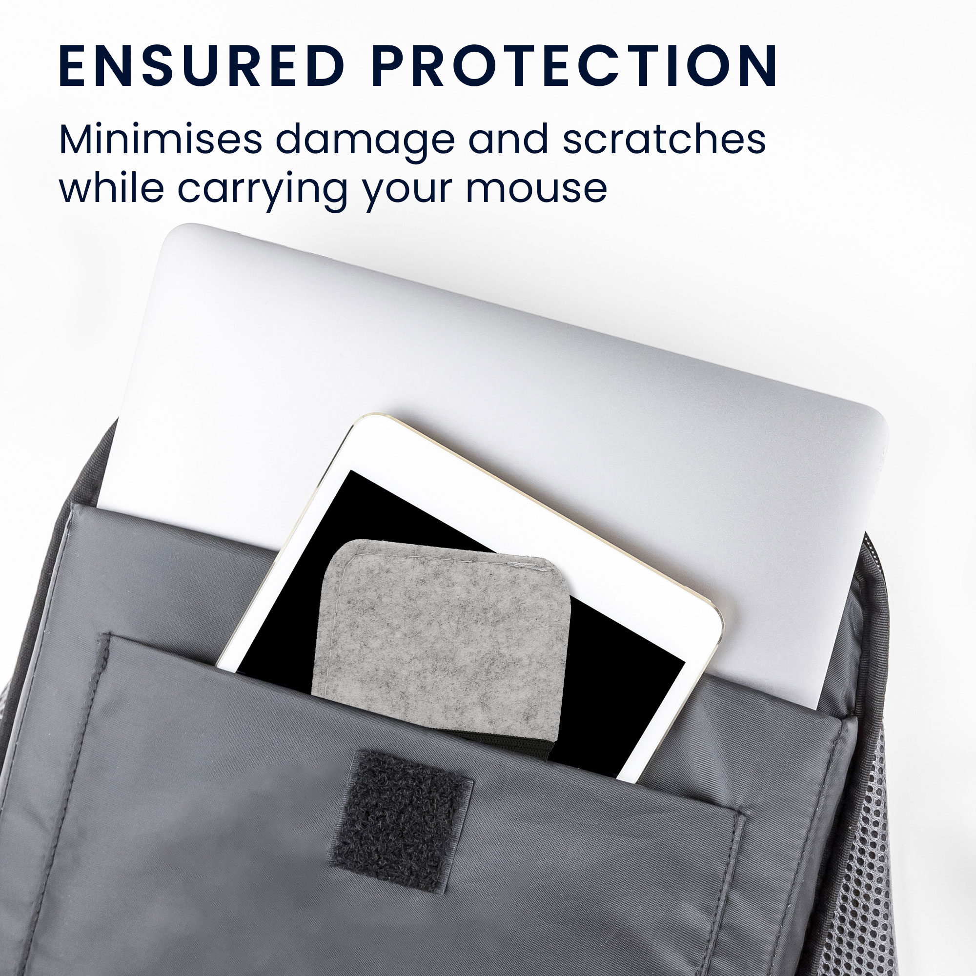 Plstěné pouzdro na myš Apple Magic Mouse 1 / 2 / Logitech Pebble kwmobile ‑ světle šedá / černá