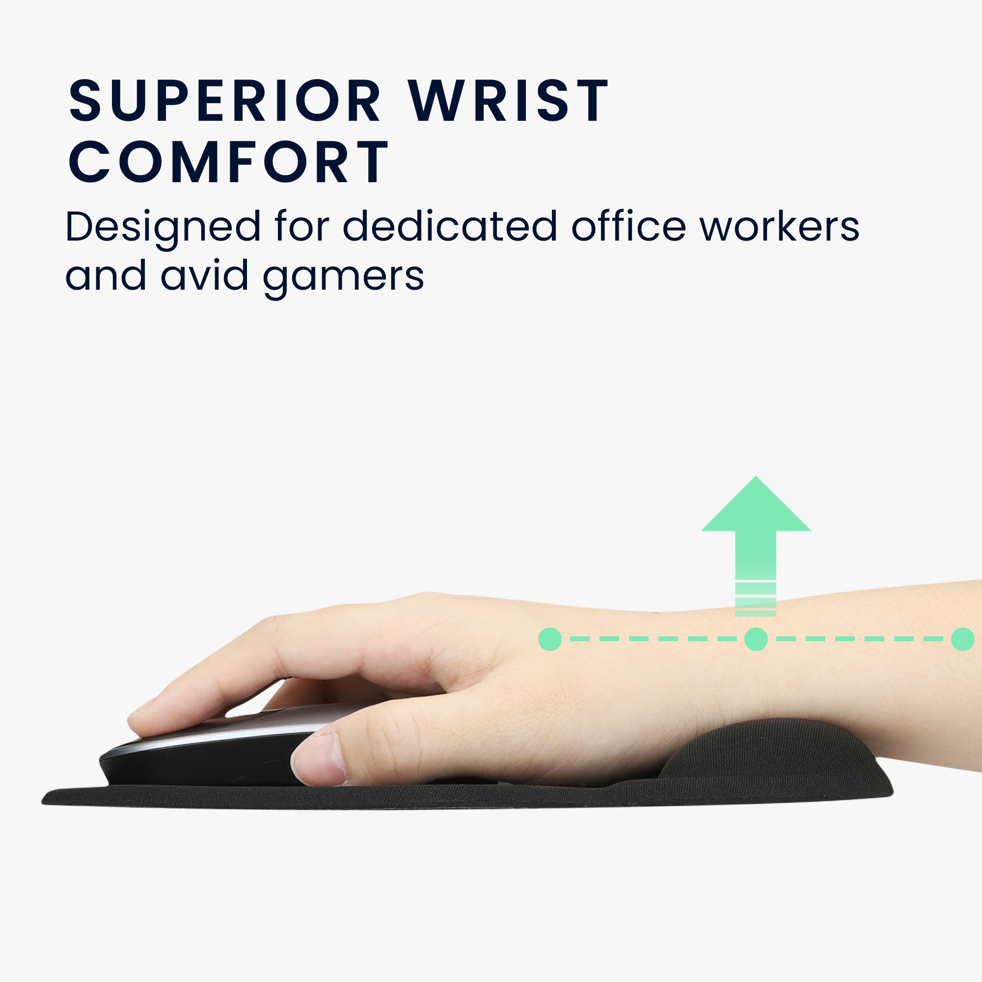 Ergonomická podložka pod myš s gelovou opěrkou - černá