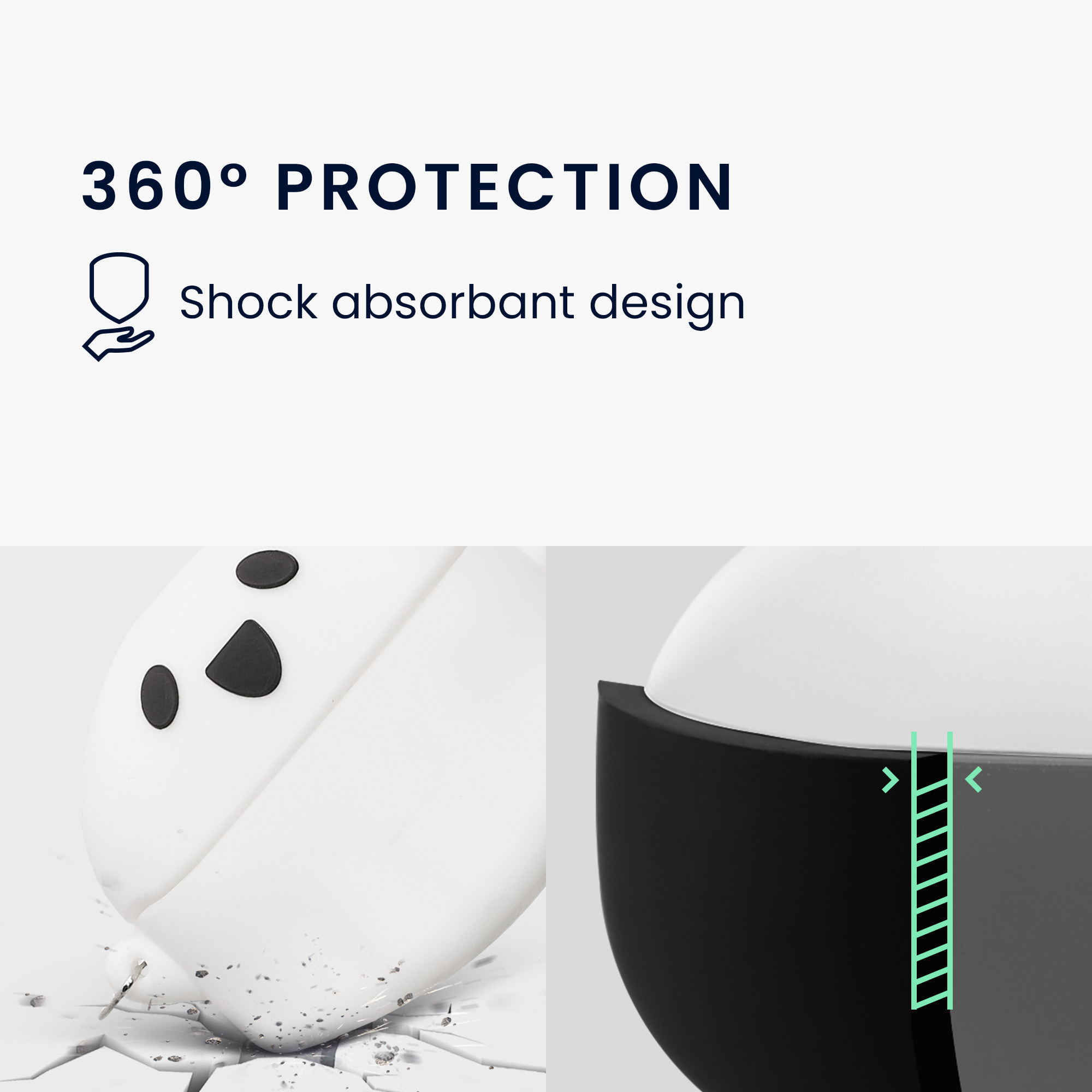Designový obal pro Xiaomi Redmi Buds 5 Pro kwmobile s karabinou silikonové - bílá / černá
