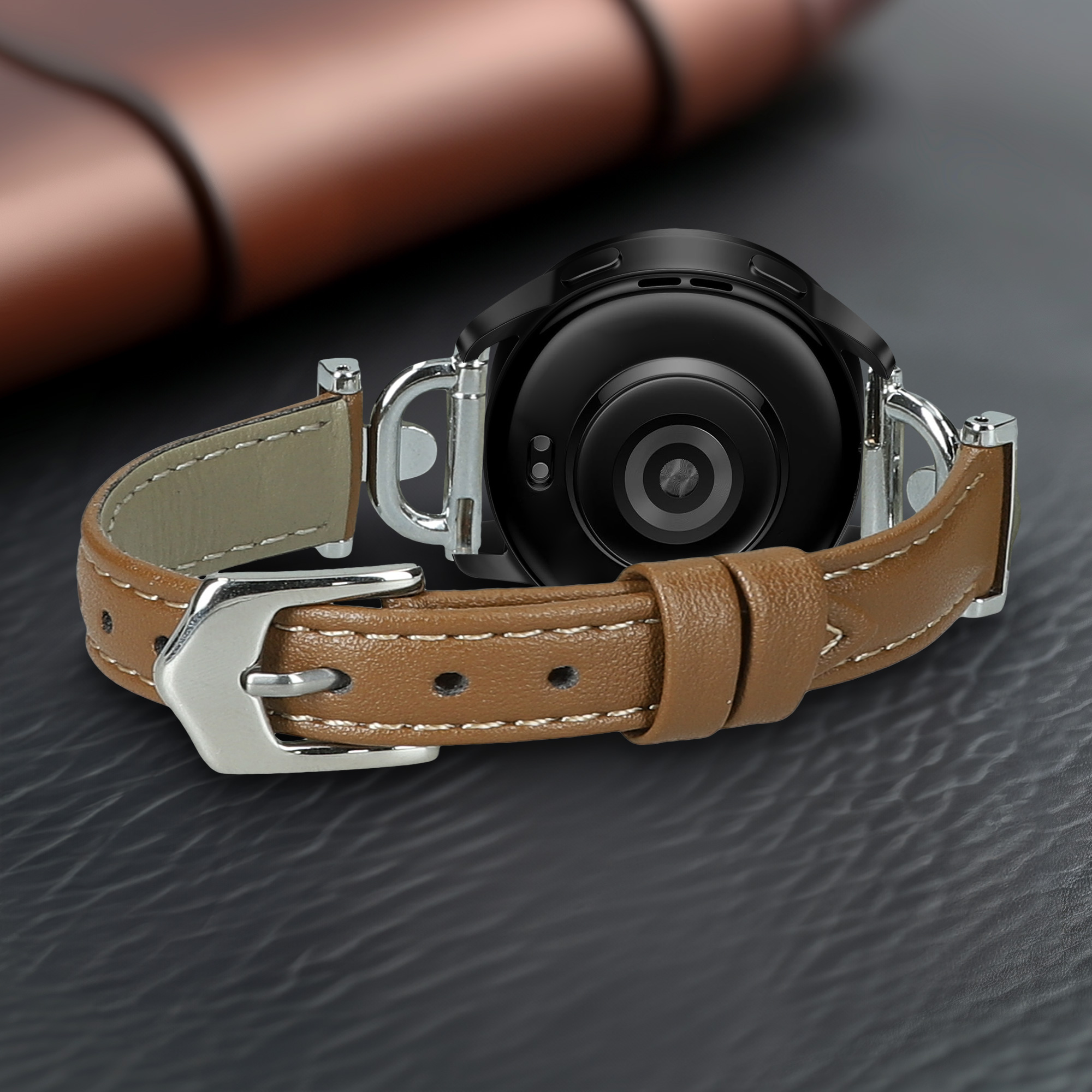 Řemínek na hodinky kwmobile kožený pro Xiaomi Watch S1 Active / S1 Pro / S2 / S3 / Watch 2 Pro, světle hnědá