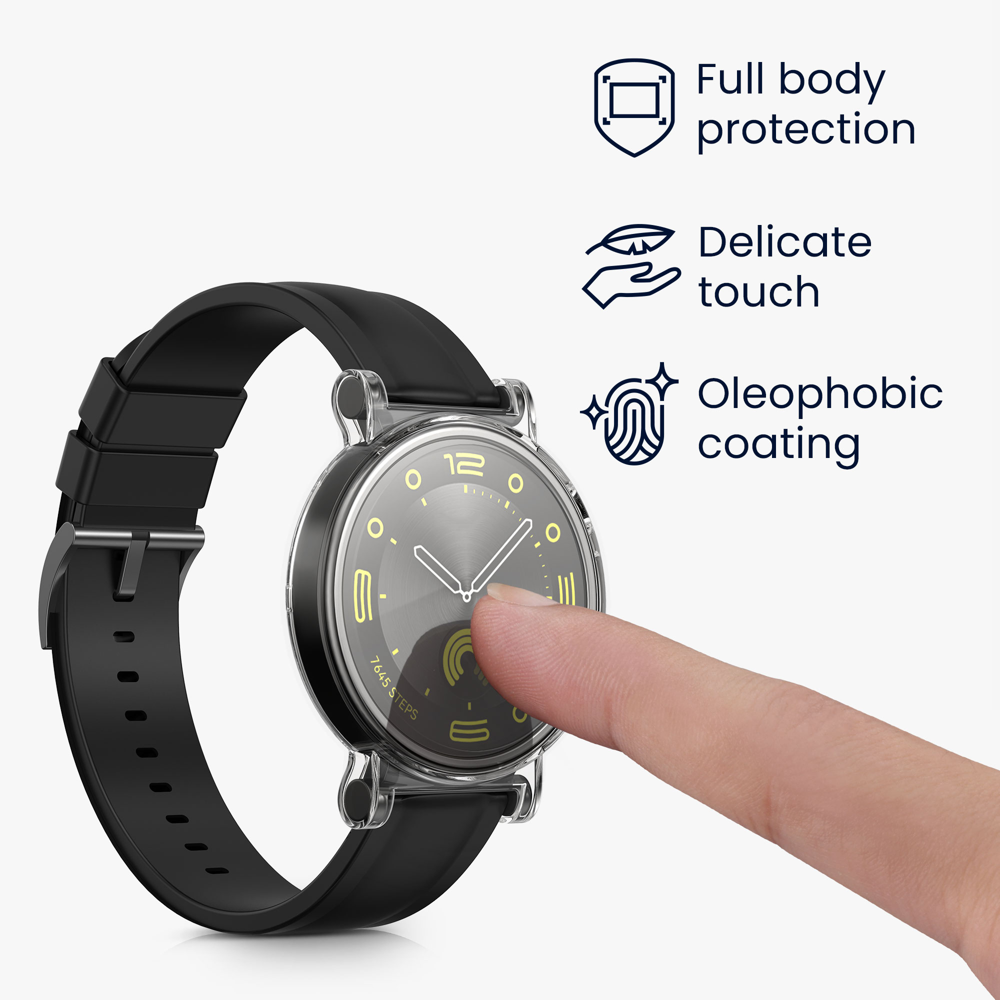 Silikonový kryt hodinky Huawei Watch GT4 41mm sada 2 ks průhledná/zlatá kwmobile