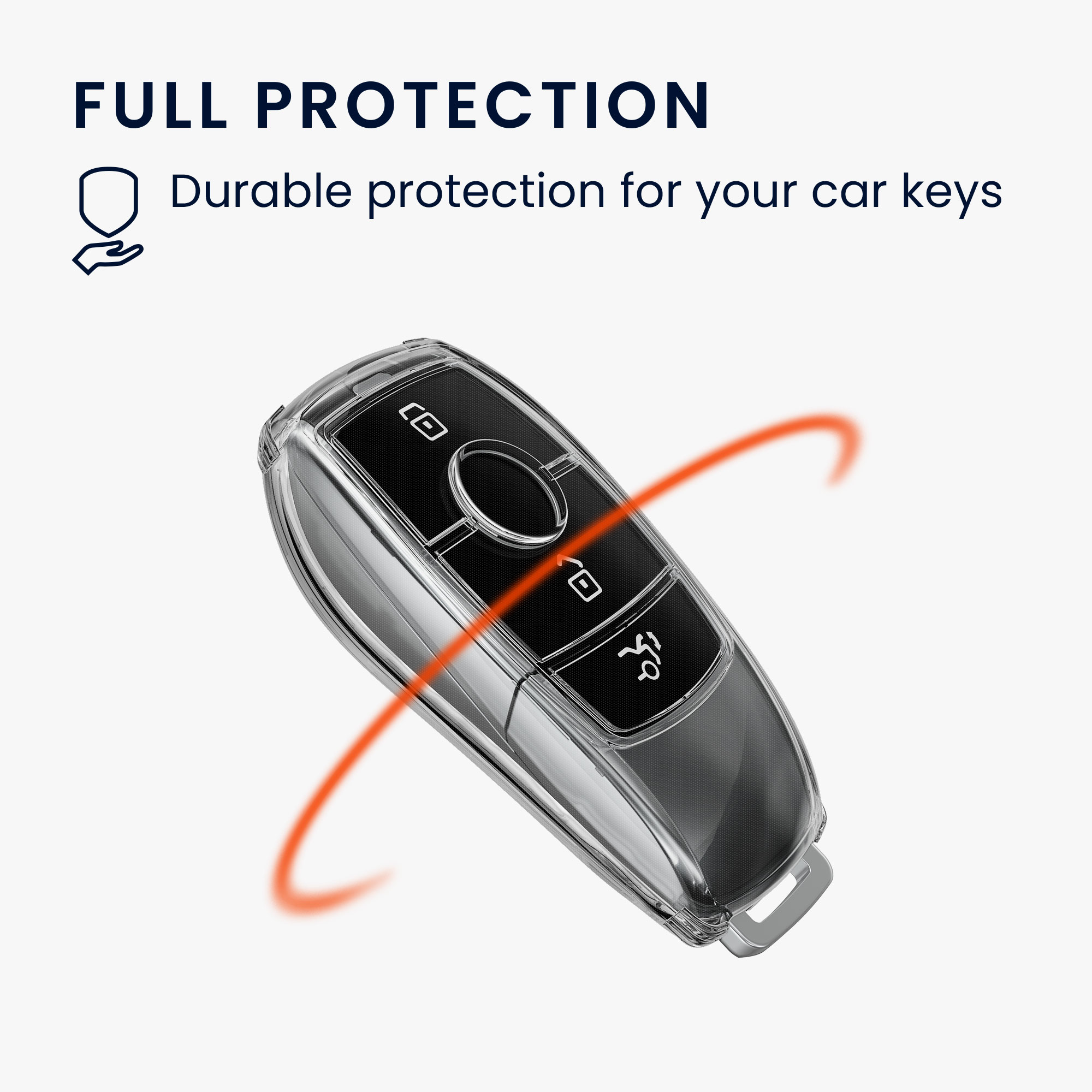 Pouzdro na klíč od auta kwmobile Mercedes-Benz Smart Key Keyless, černá / transparentní