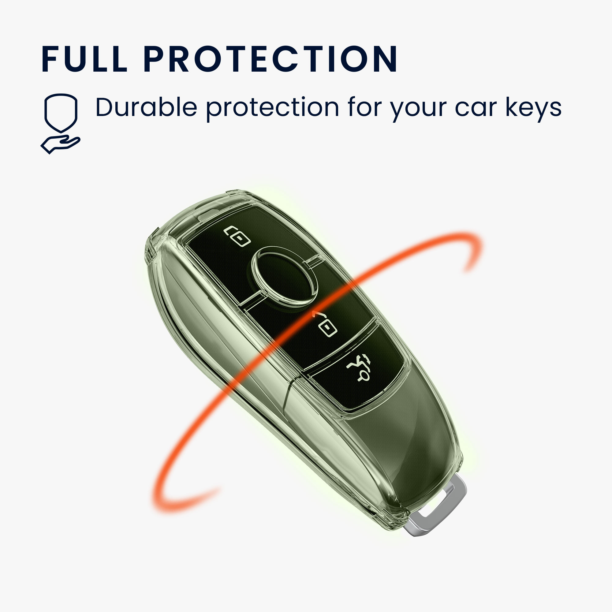Pouzdro na klíč od auta kwmobile Mercedes-Benz Smart Key Keyless, zelená / transparentní