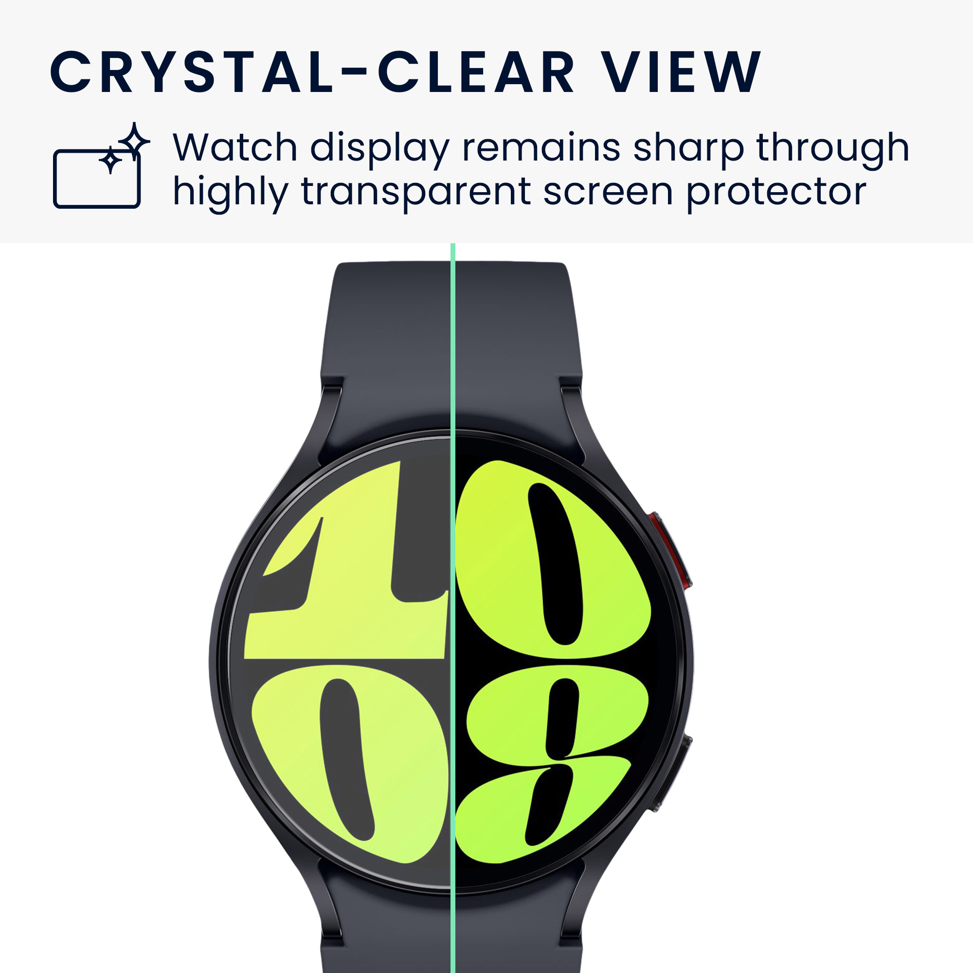 2x Ochranné sklo na hodinky Galaxy Watch 6 44mm kwmobile transparentní