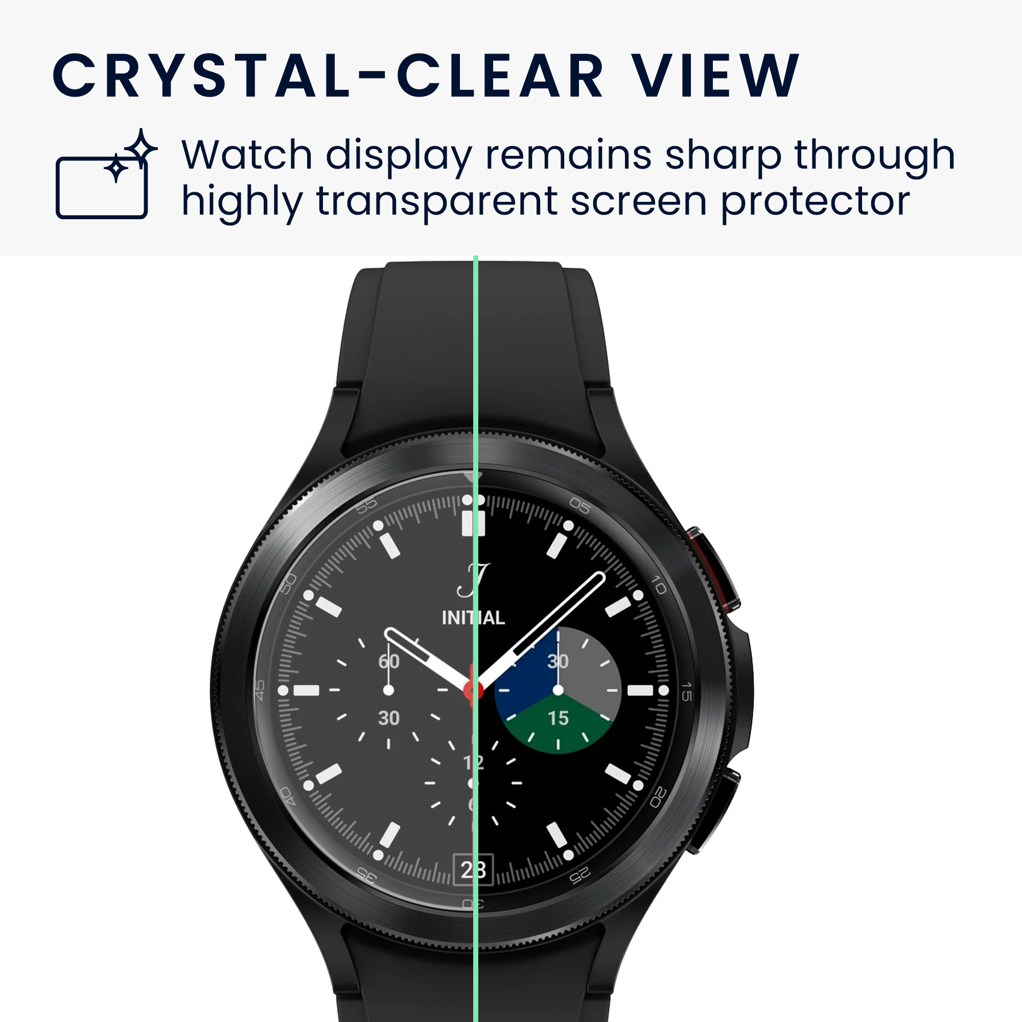 2x Ochranné sklo na hodinky Galaxy Watch 4 Classic (46mm) kwmobile transparentní
