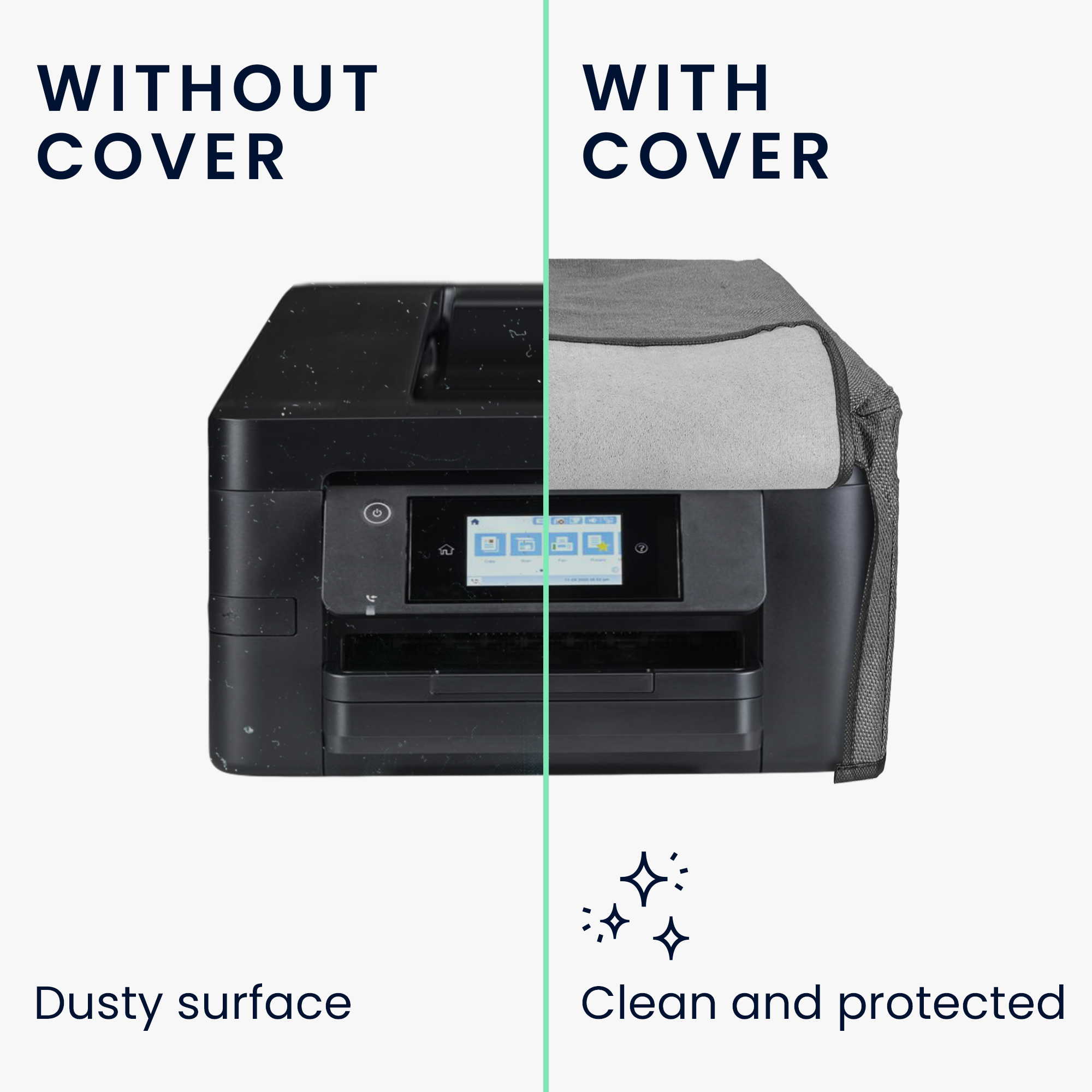 Linen Ochranný kryt proti prachu pro Epson Workforce WF-4820 Dust kwmobile - tmavě šedá