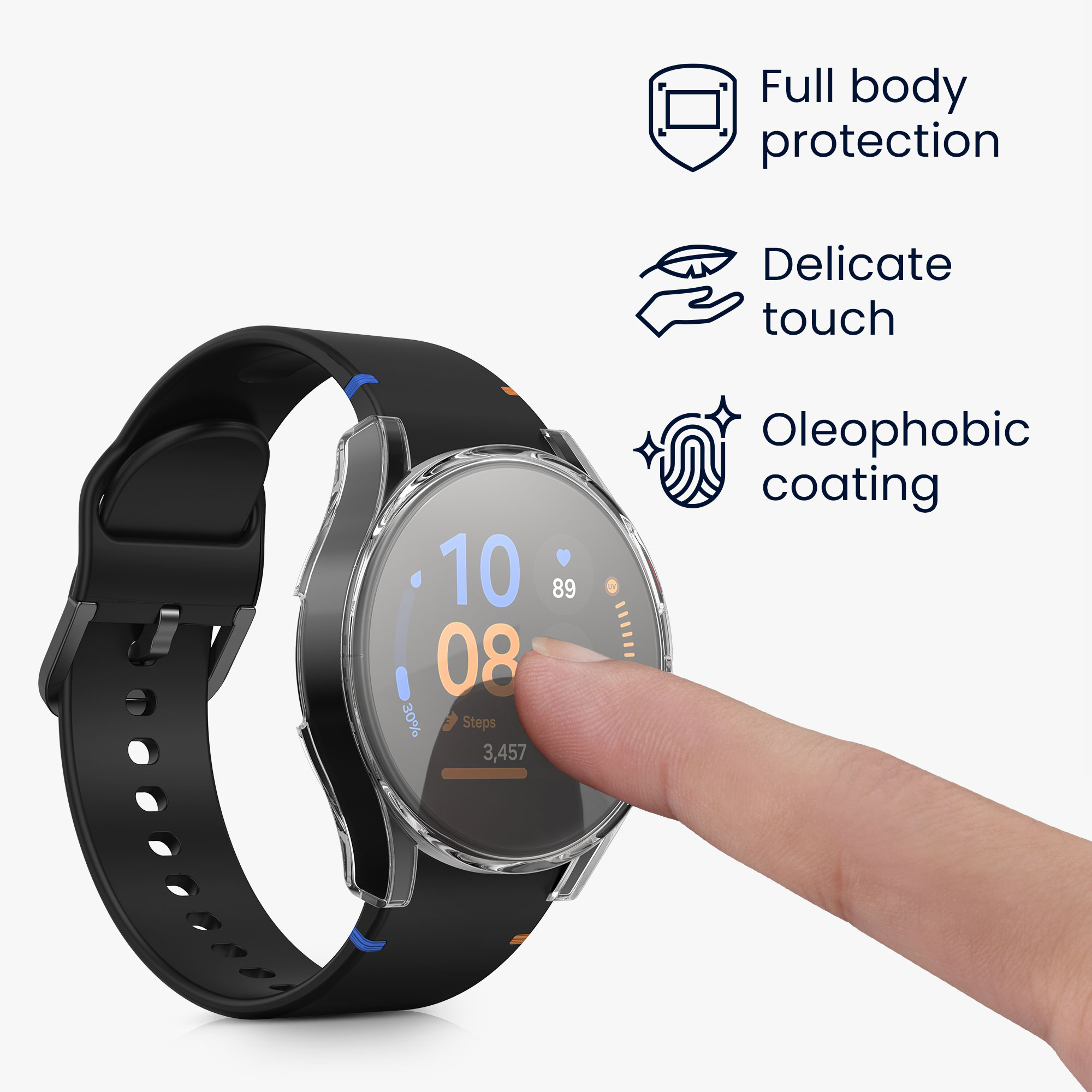 2x Ochranná fólie na hodinky Galaxy Watch FE 40mm kwmobile transparentní