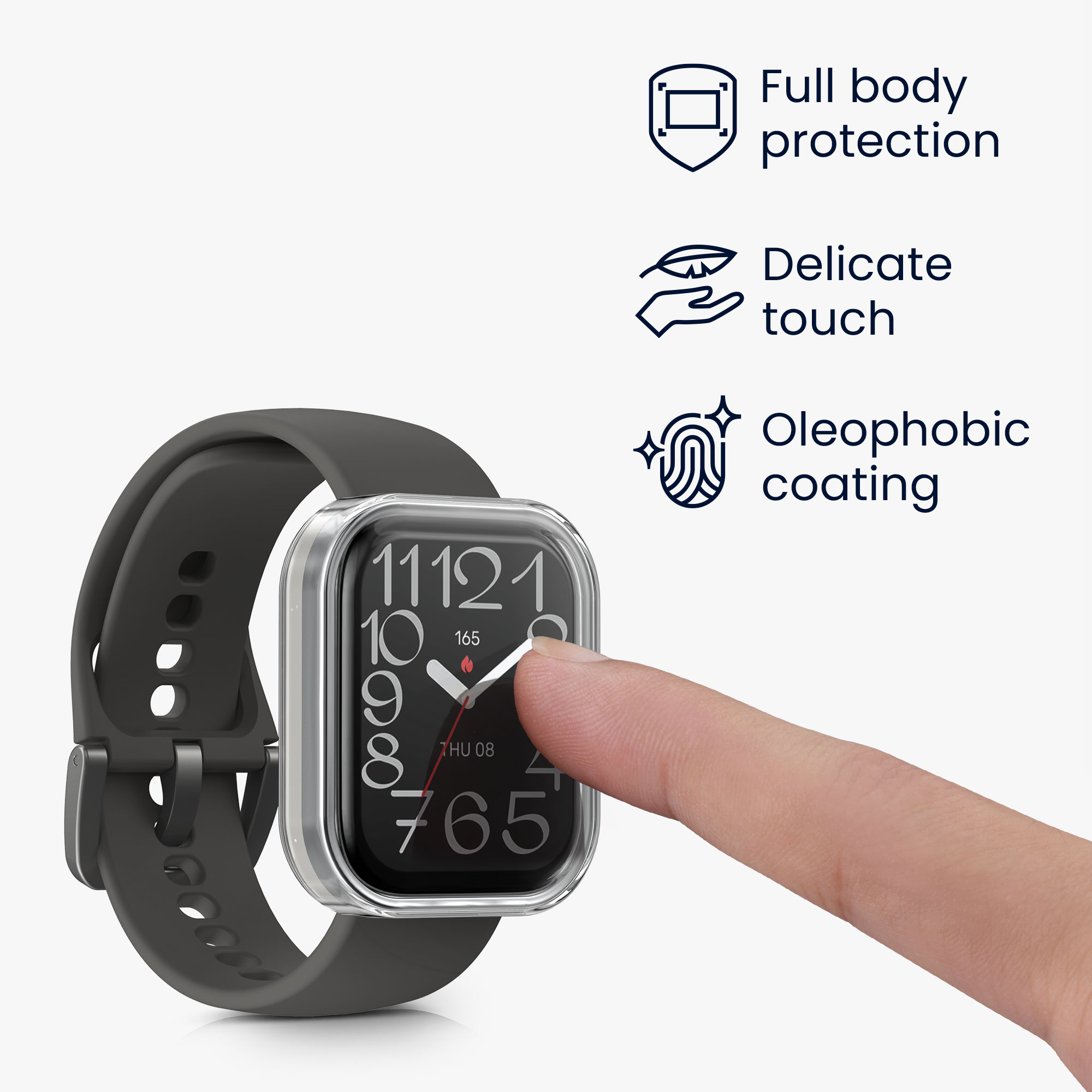 Kryt hodinek 22mm Amazfit Bip 6 / Bip 5 Unity / Bip 5 / G 22mm kwmobile 2ks čirý