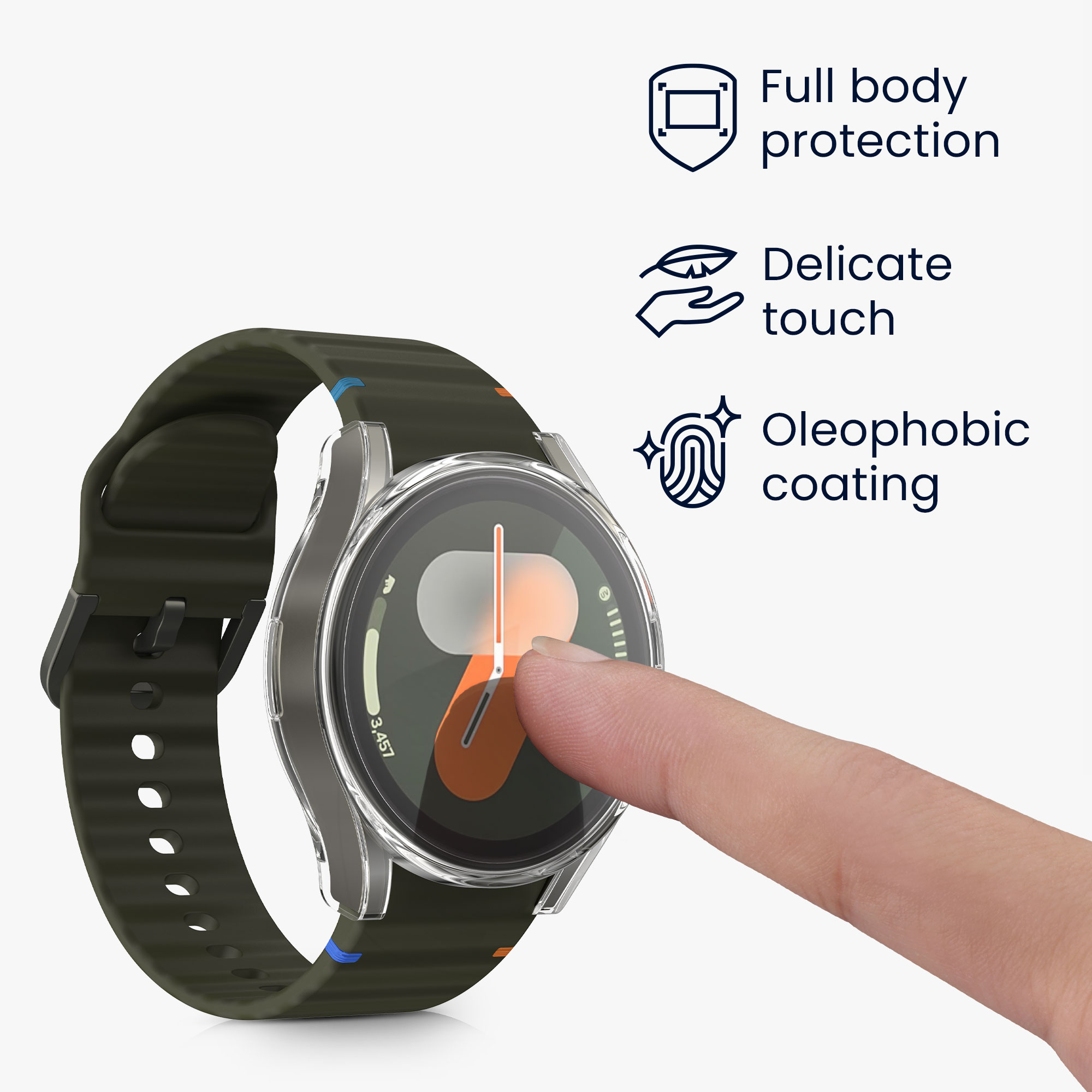 2x obal s ochranným sklem pro Samsung Galaxy Watch 7 40mm kwmobile silikonové - transparentní