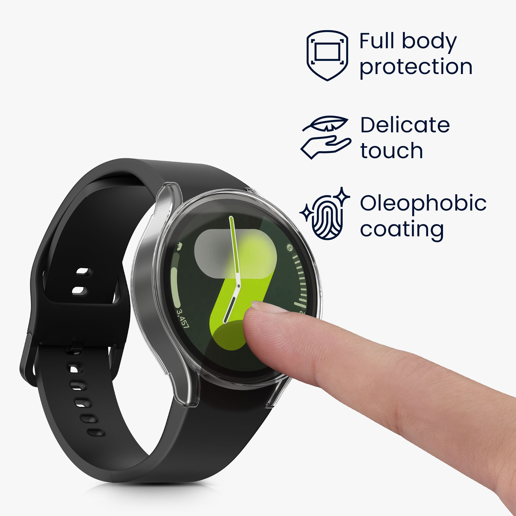 2x Ochranná fólie na hodinky Galaxy Watch 7 44mm kwmobile transparentní/stříbrný