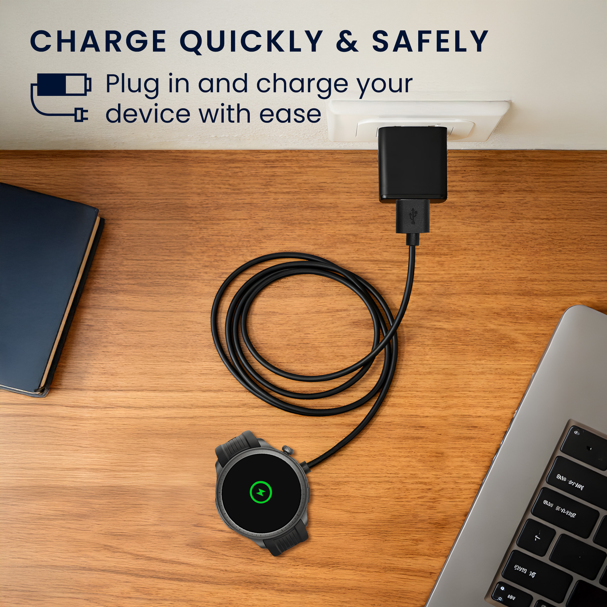 Nabíjecí kabel pro chytré hodinky pro Huami Amazfit Balance A2286 / Balance 2 A2429 / T-Rex 3 / Helio kwmobile - černá