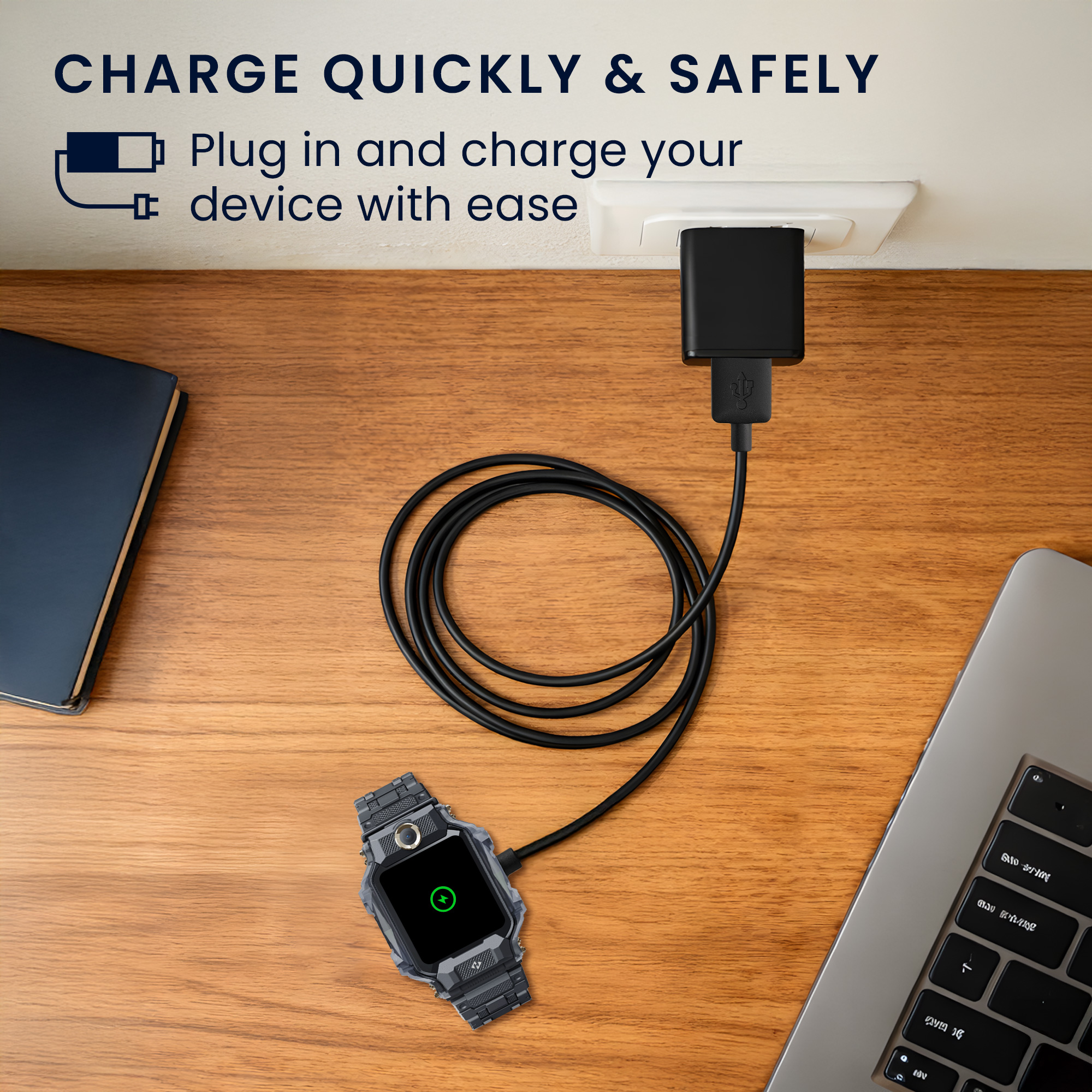 Náhradní nabíjecí kabel hodinky imoo Watch Phone Z7 USB černá kwmobile