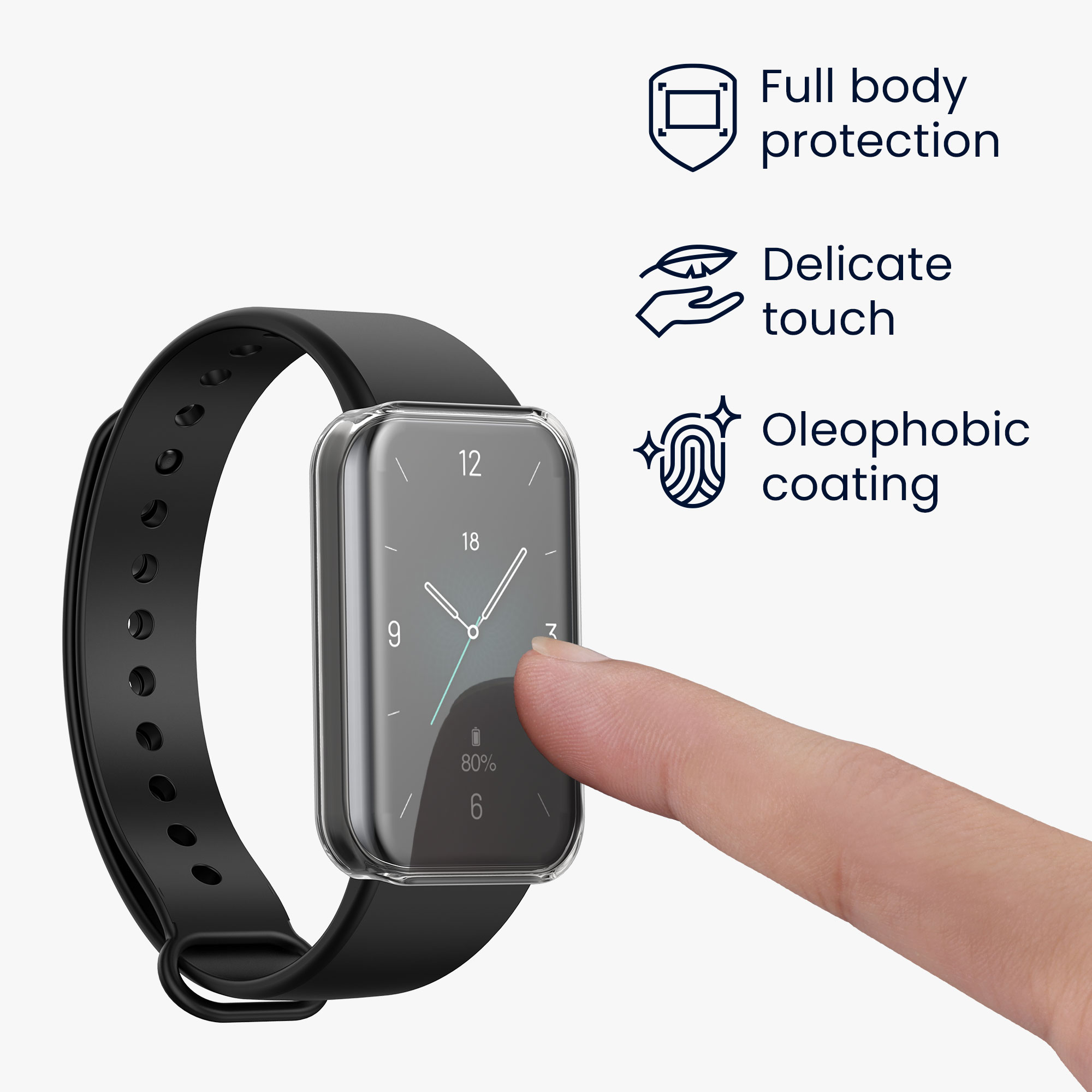 Ochranný rámeček se sklem na fitness náramek HONOR Band 9 Case 2 ks transparentně-černé