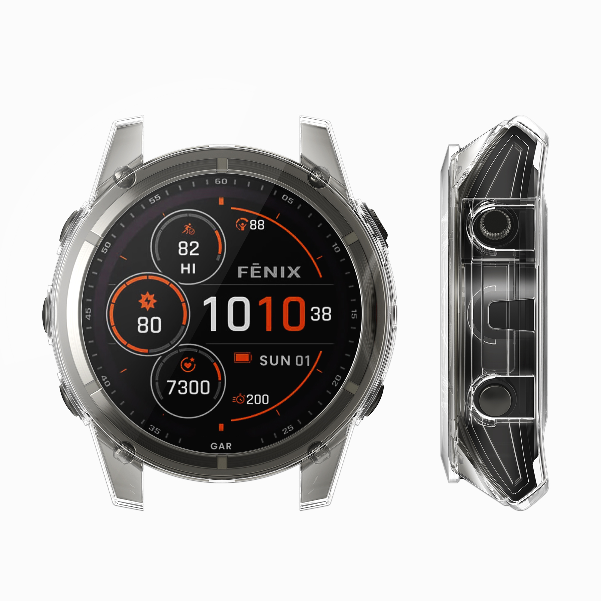 Ochranný kryt Garmin Fenix kwmobile černo-transparentní