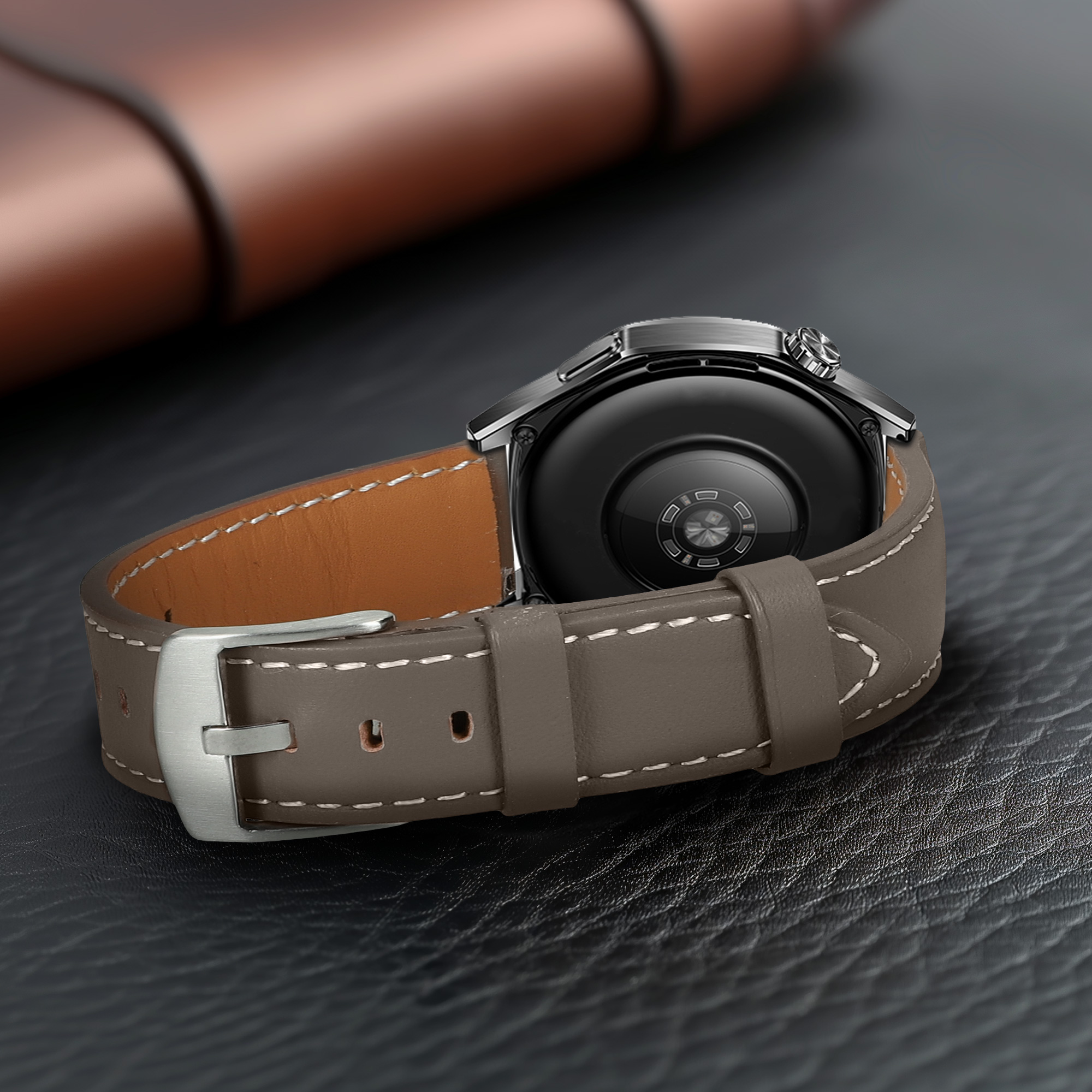 Kožený řemínek Huawei Watch GT5 46mm šedá kwmobile
