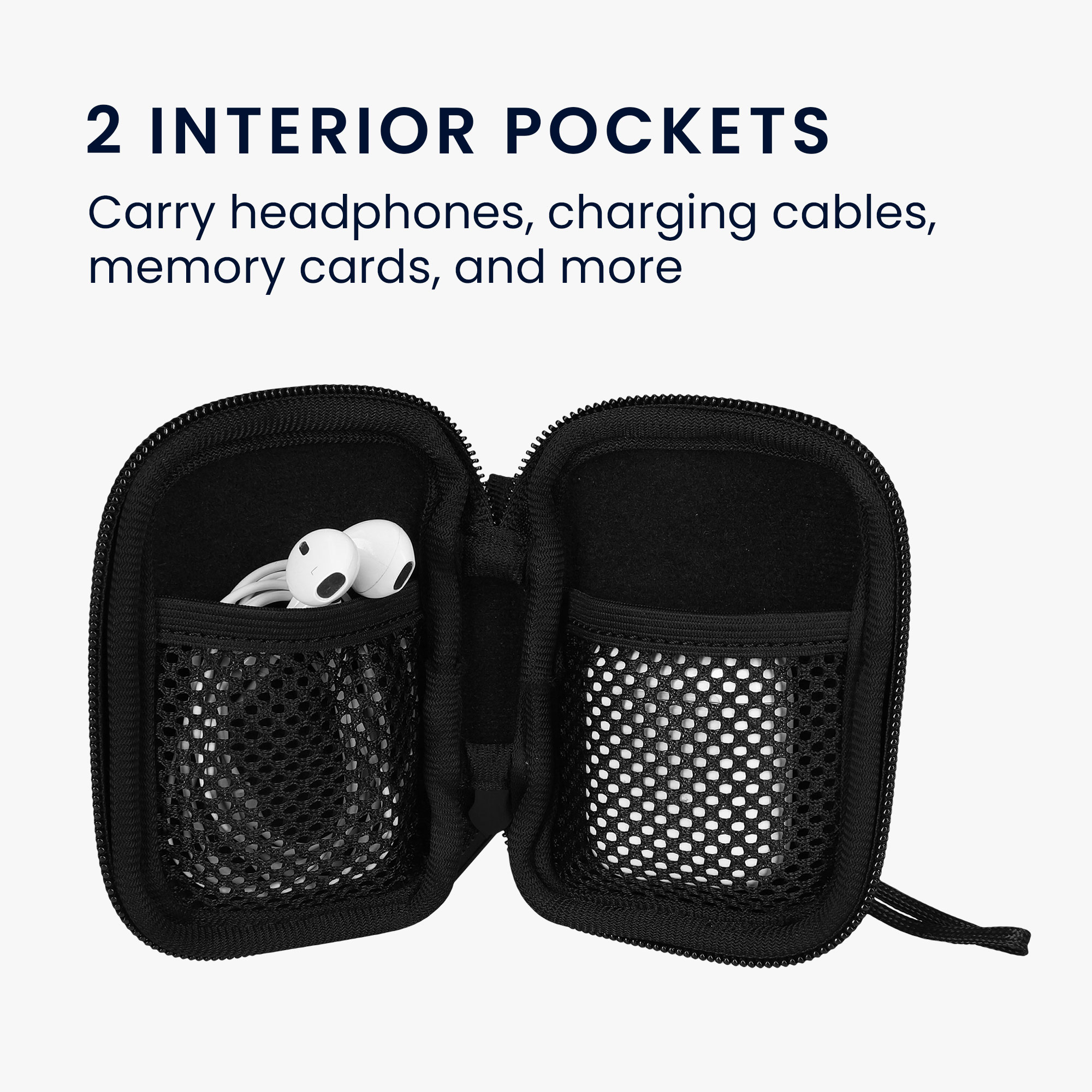 Pouzdro na sluchátka kwmobile pro in-ear Headphones - černá