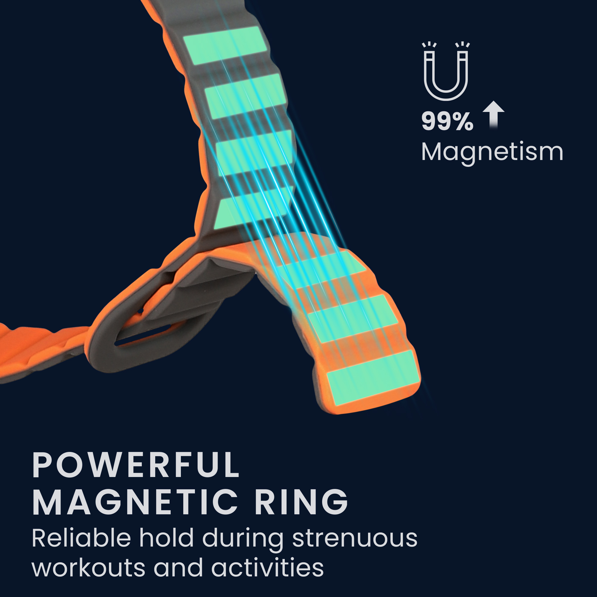 Řemínek pro Xiaomi Mi Band 10 / Mi Band 9 / 8 kwmobile silikonové - šedá / oranžová