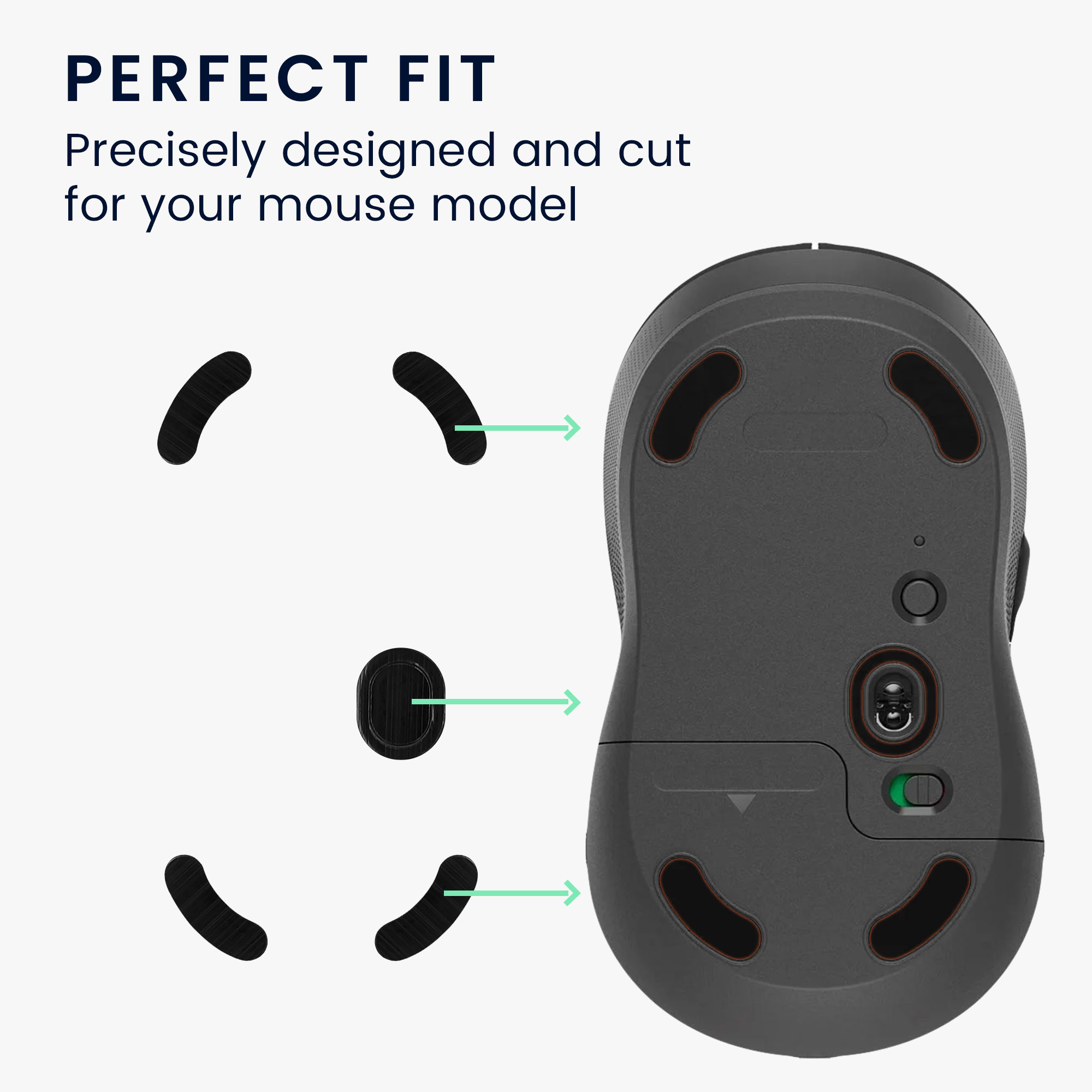 Náhradní nožičky na myš pro Logitech M650 Wireless Computer Mouse Skates Sticker kwmobile - černá