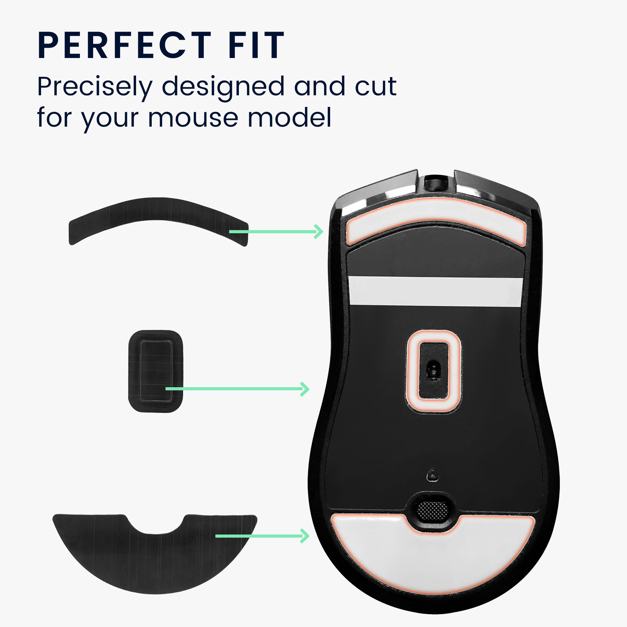 Náhradní nožičky na myš pro Razer Viper 8k HZ Computer Mouse Skates Sticker kwmobile - černá