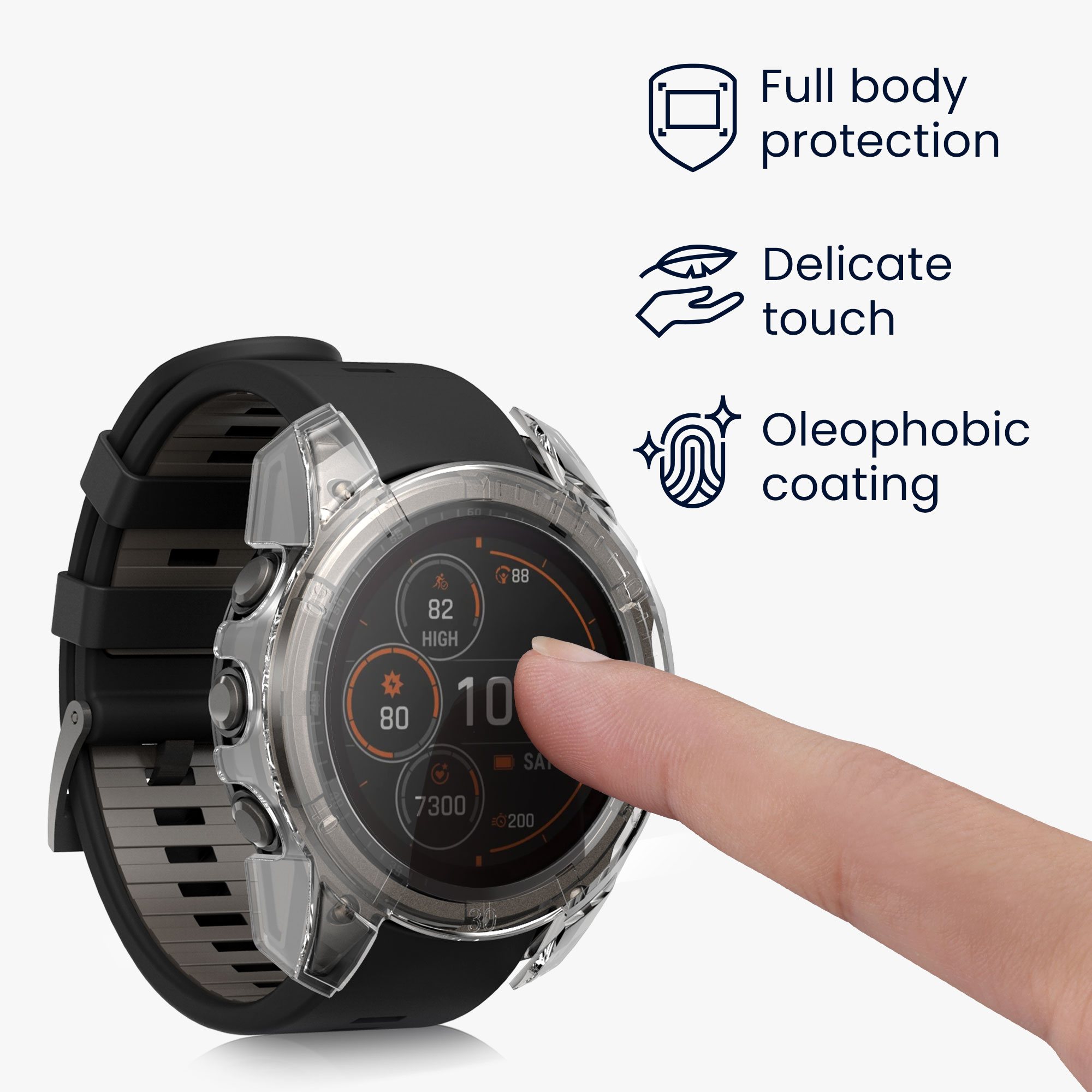 Ochranný kryt Garmin Fenix kwmobile 2 ks transparentně-černé