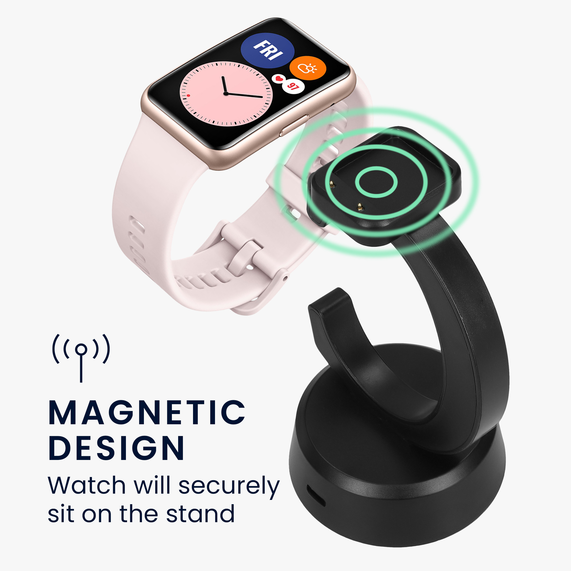Dokovací stanice hodinky Huawei Watch Fit nabíjecí stojánek USB černá kwmobile