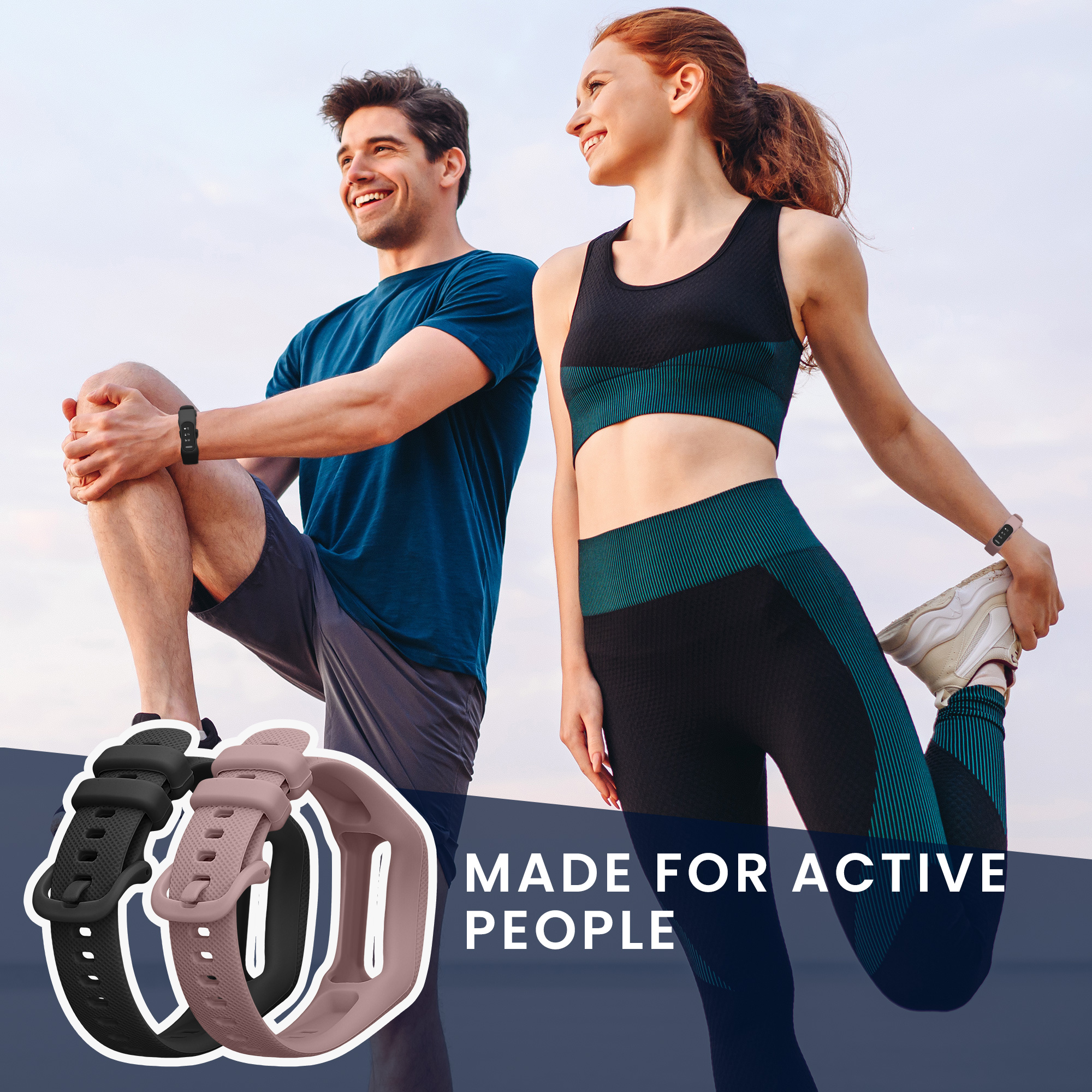 Řemínky pro Garmin vivosmart 5 / Smart 5 kwmobile silikonové - tmavě modrá / levandulová
