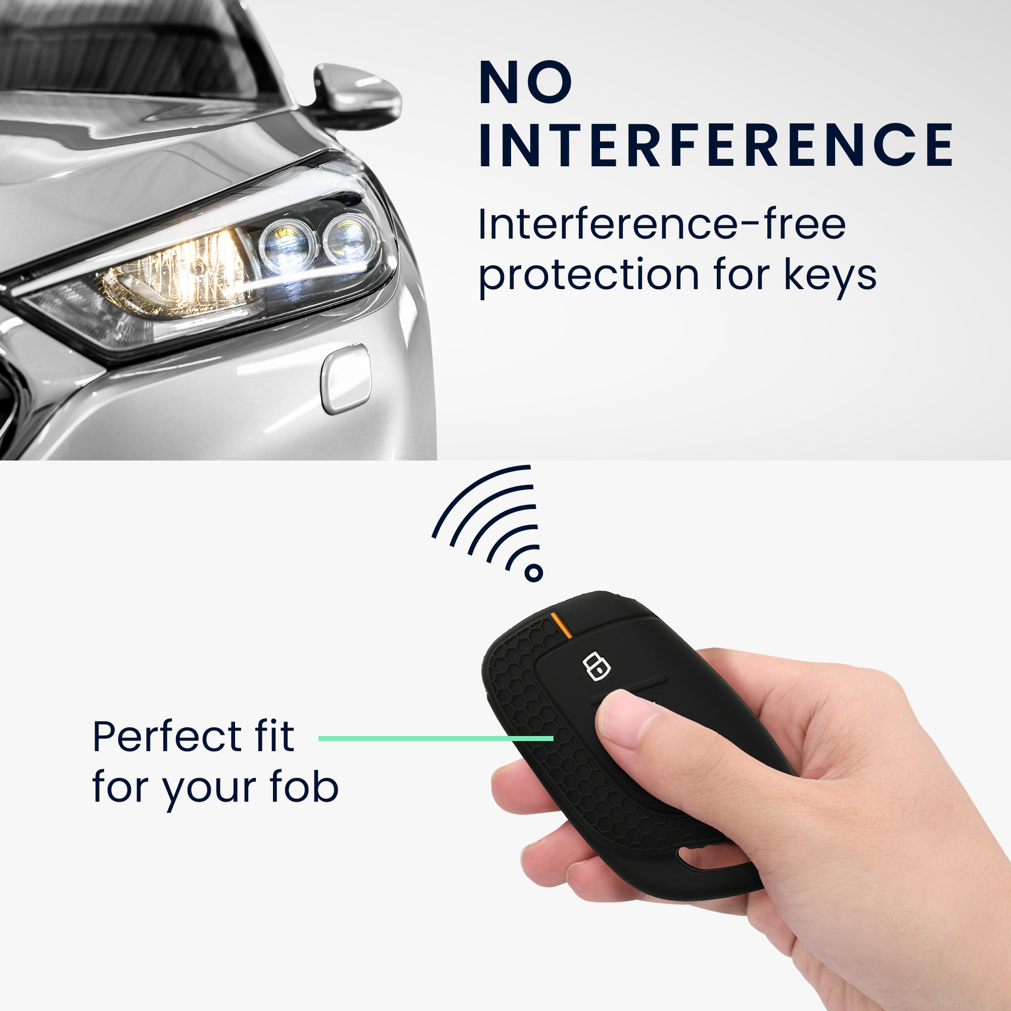Obal na klíč od auta pro MG ZS MG4 MG5 MG6 kwmobile - černá / oranžová