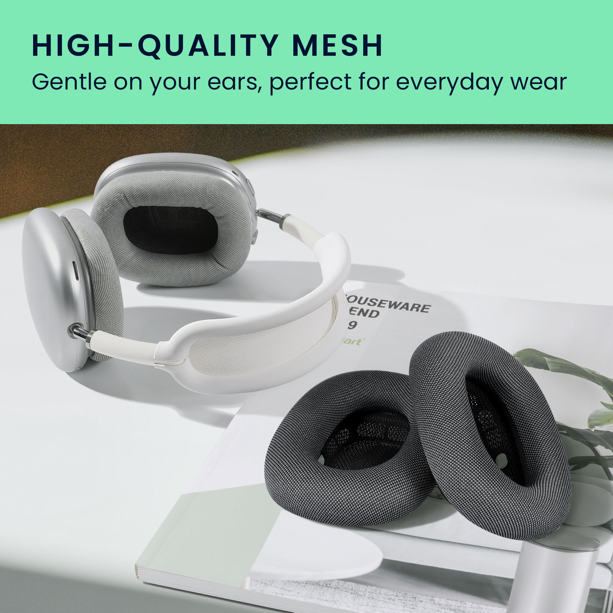 Náhradní náušníky pro Apple AirPods Max / AirPods Max 2 kwmobile - tmavě šedá
