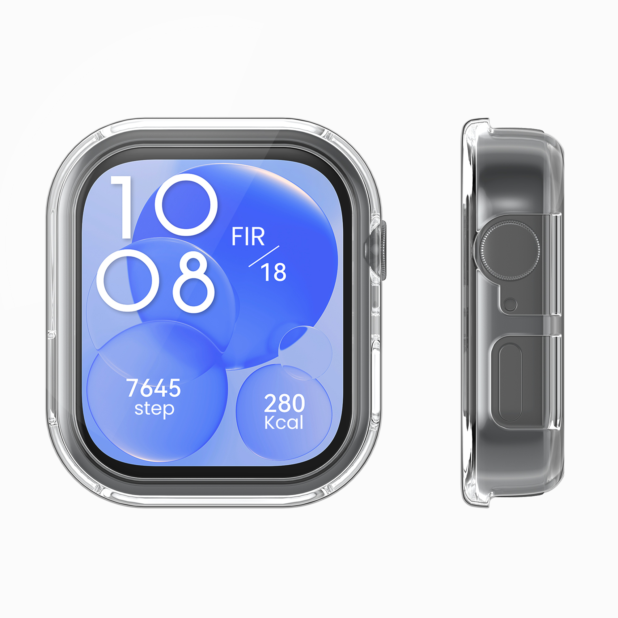 Silikonový rámeček hodinky Huawei Watch Fit 3 průhledný sada 2 ks průhledná/černá kwmobile
