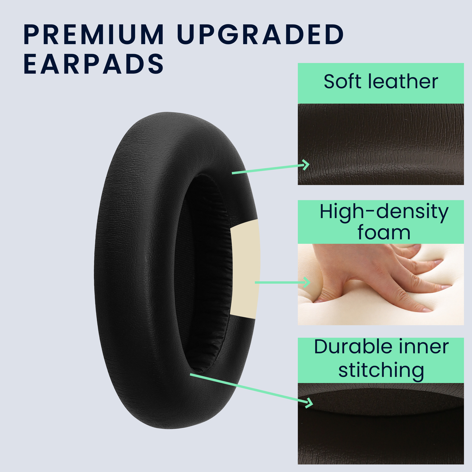 Náhradní náušníky kwmobile pro EarFun Wave Pro, černá, 2 ks