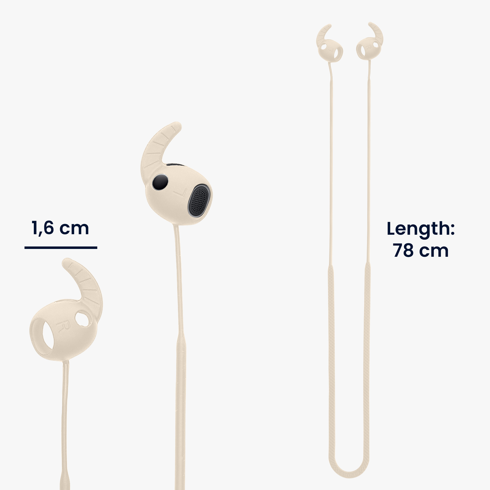 Šňůrka na sluchátka Samsung Galaxy Buds 3 Pro kwmobile béžový
