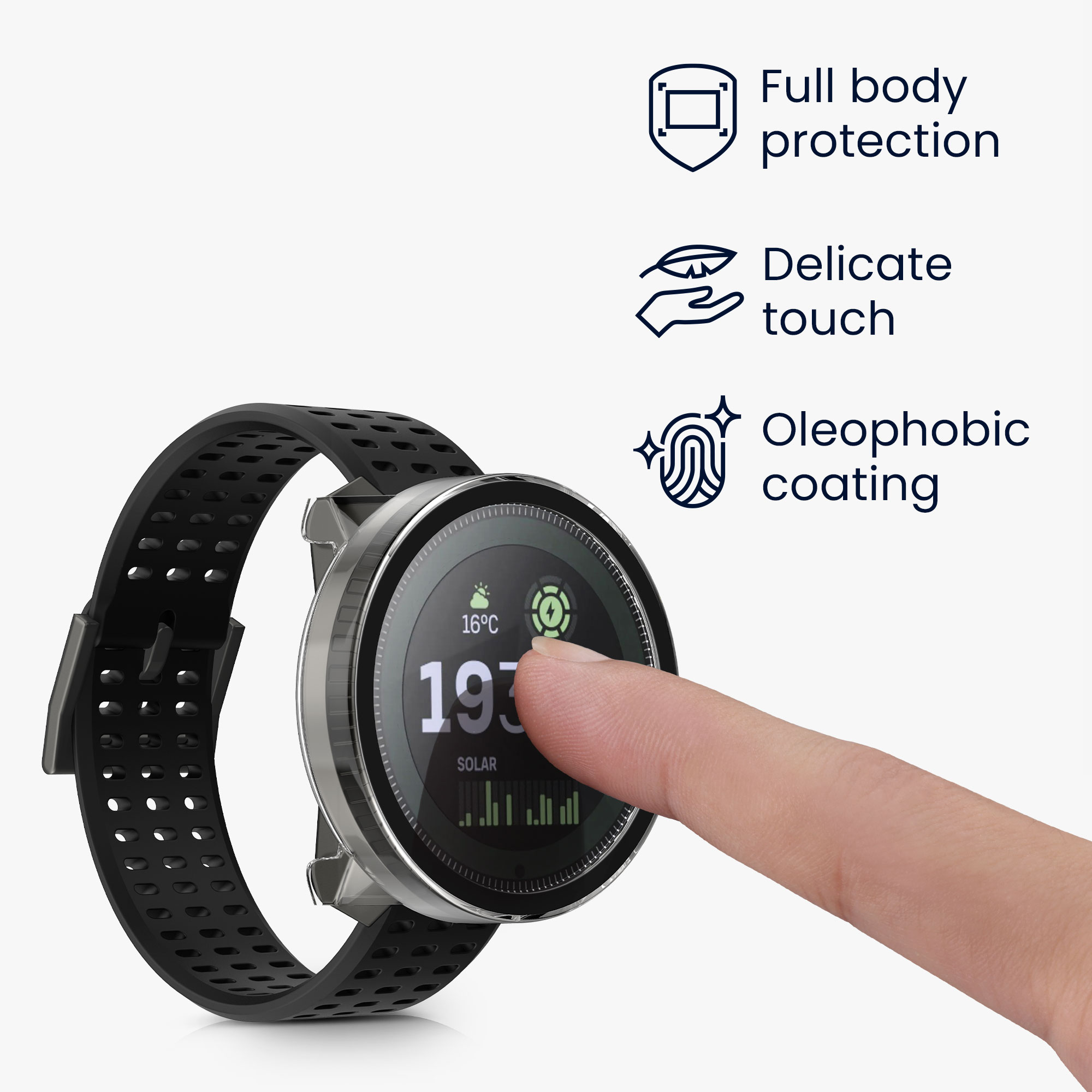 2 ks Ochranný kryt na hodinky kwmobile pro Suunto Vertical - transparentní / černá