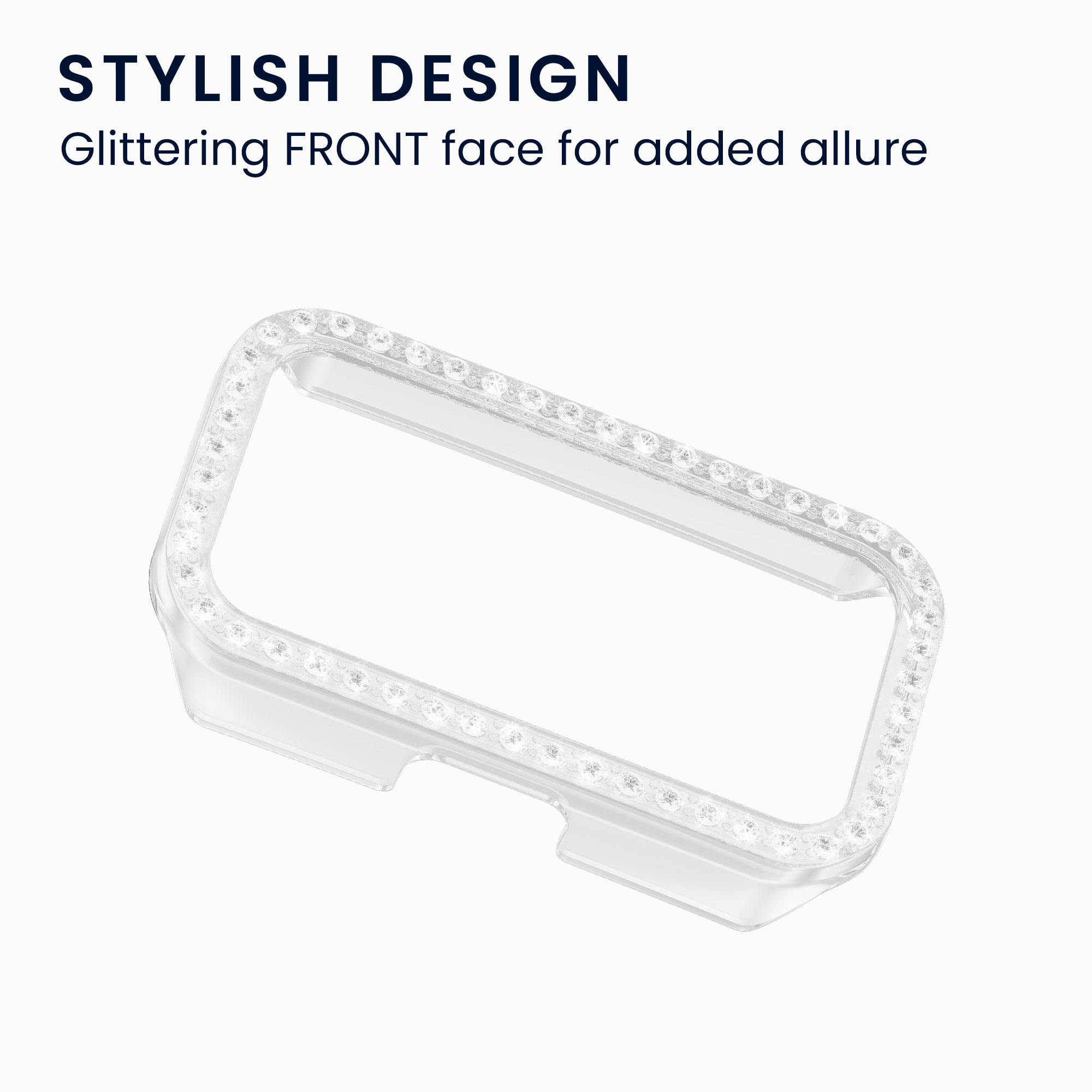 Glitter ochranný rámeček na fitness náramek Huawei Band 9 / Band 8 Frame Protector (Set of 2) 2 ks transparentně-černé