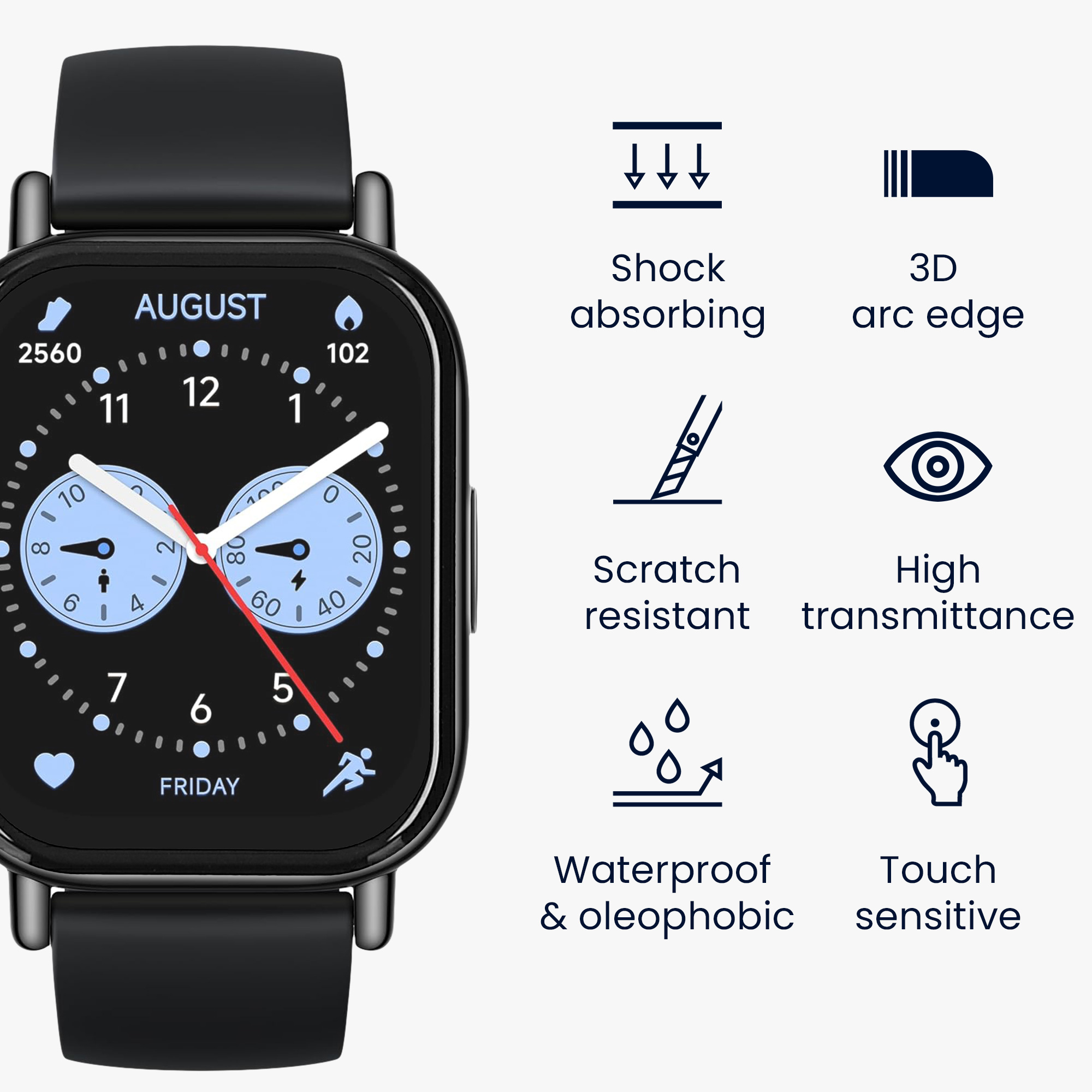kwmobile ochranná fólie proti otiskům Redmi Watch 5 Lite 2 ks