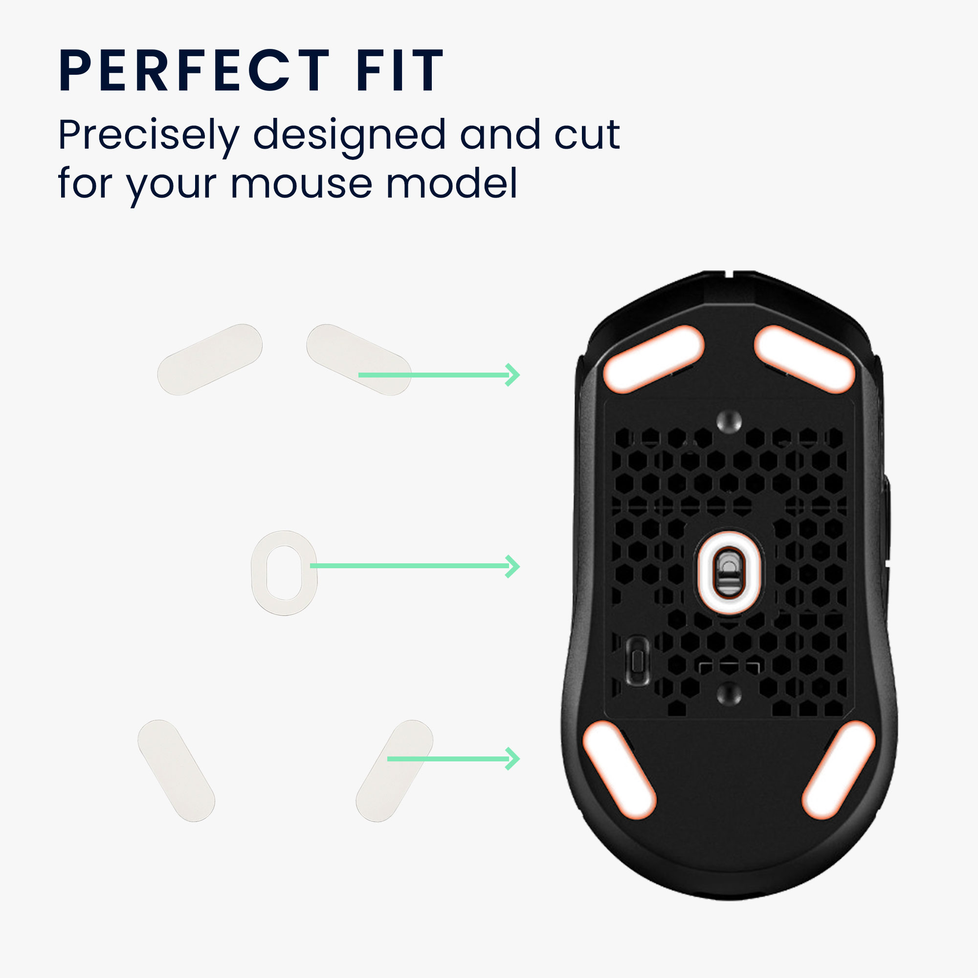 Náhradní kluzáky myš Kingston Pulsefire Haste 2 Computer Mouse Skates Sticker teflon kwmobile
