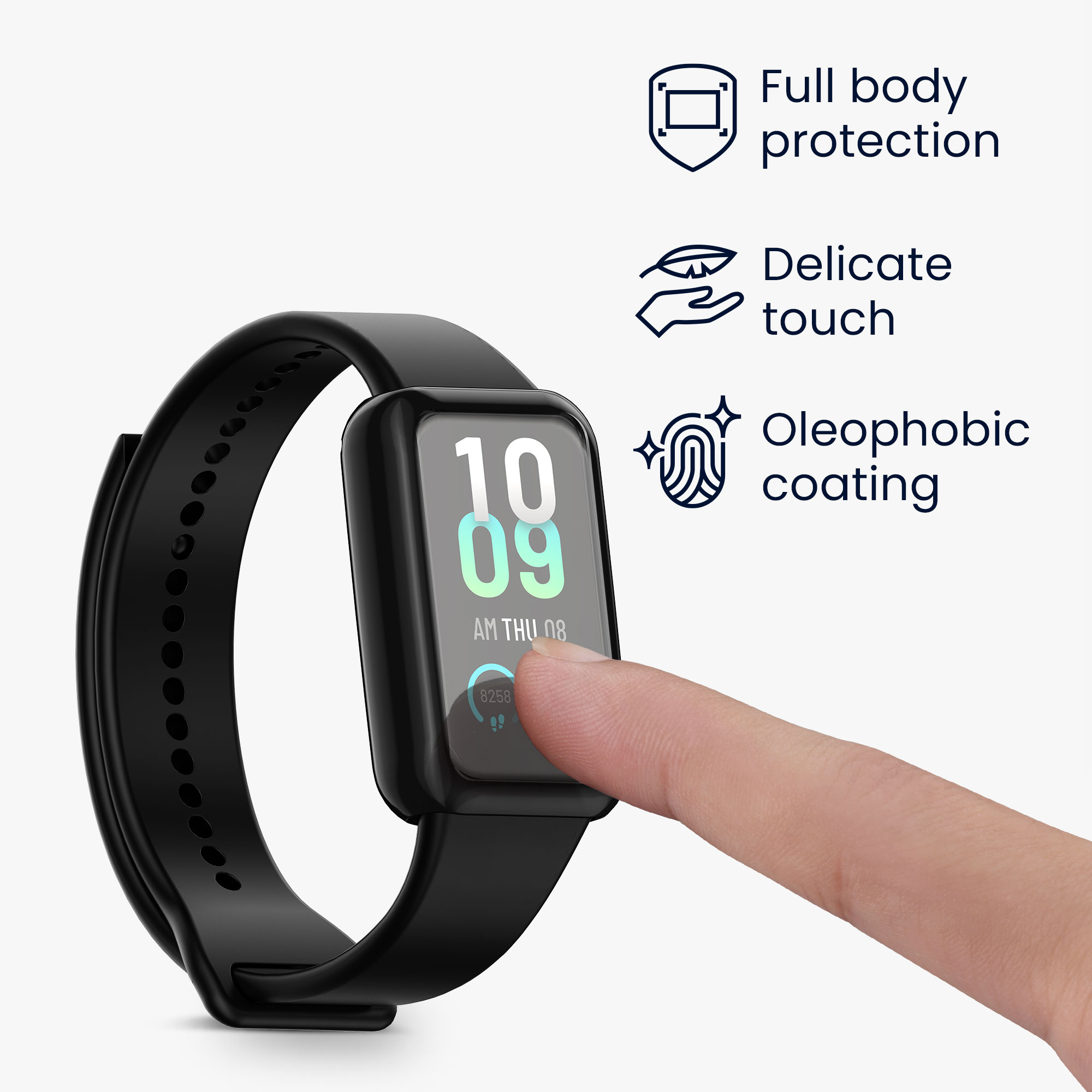 Sada 2 krytů s ochranou displeje pro Amazfit Band 7 kwmobile - transparentní a růžově zlatá