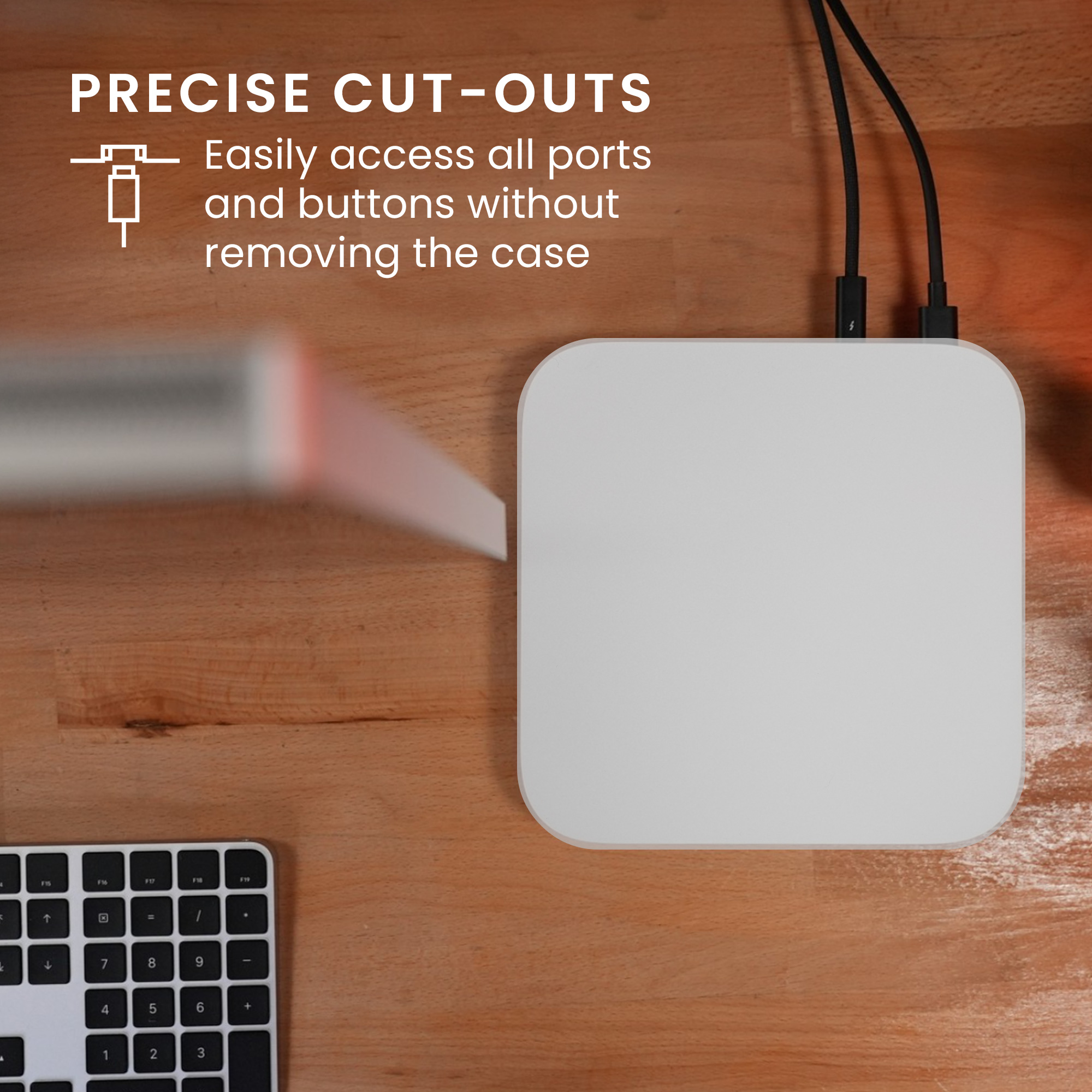 Ochranné silikonové pouzdro pro Apple Mac Mini M4 Pro / Mac Mini M4 kwmobile - transparentní