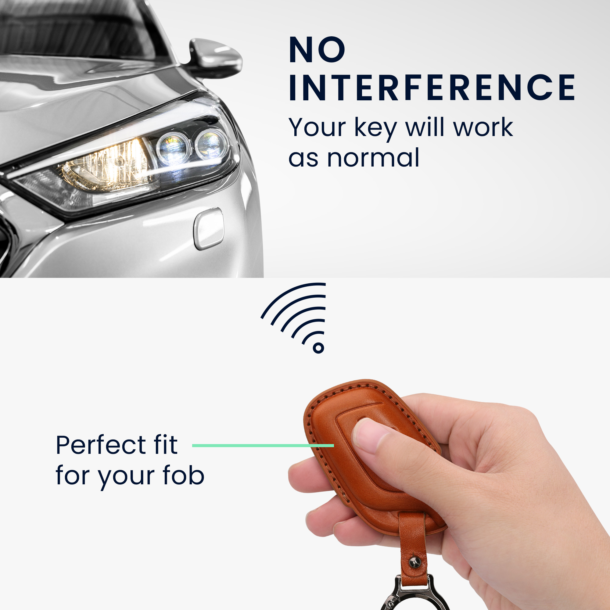 Pouzdro na klíč od auta kwmobile MG 3 tlačítka ZS/MG4/MG5/MG6, hnědá