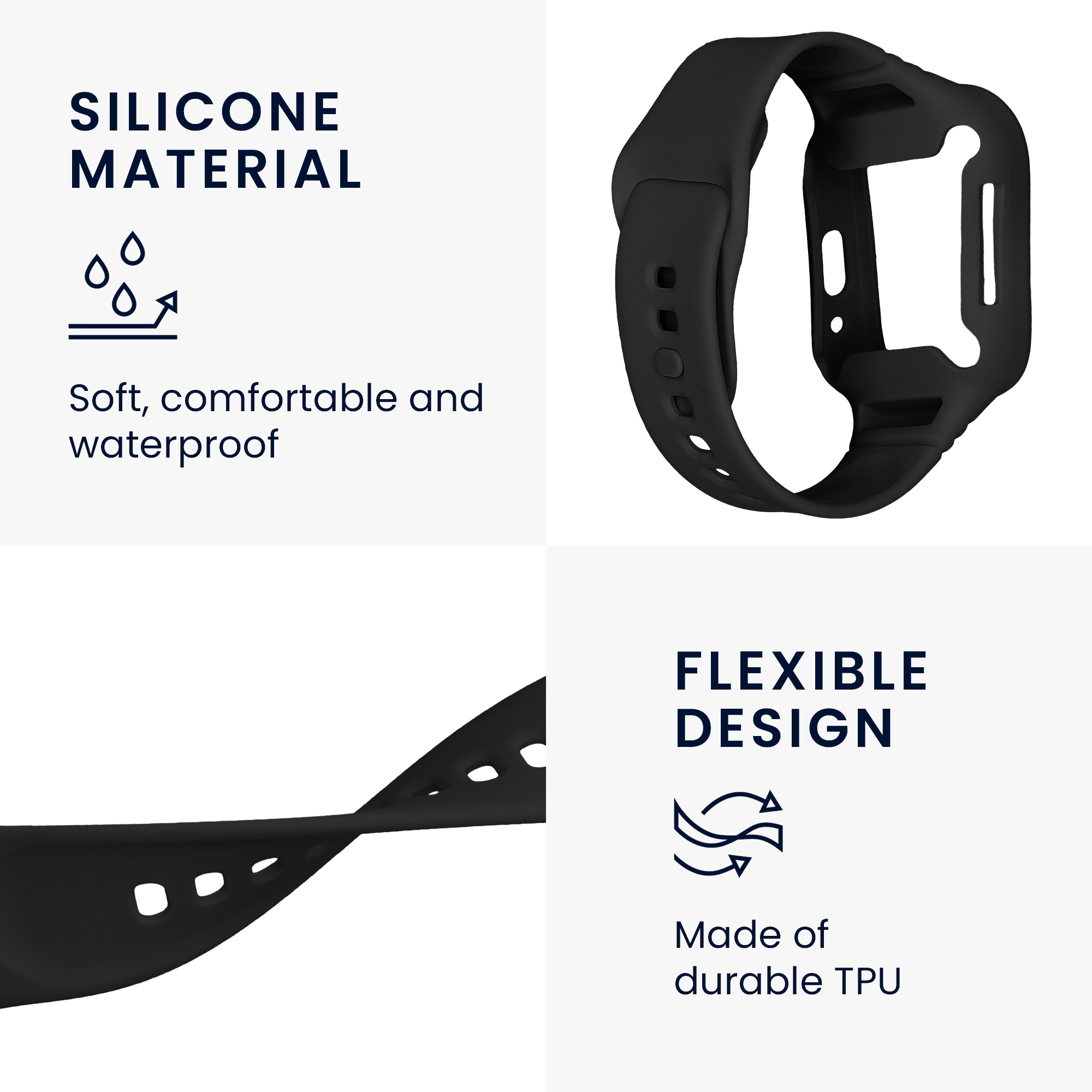 kwmobile řemínek k hodinkám Redmi Watch 3 Active / Redmi Watch 3 Lite - černá