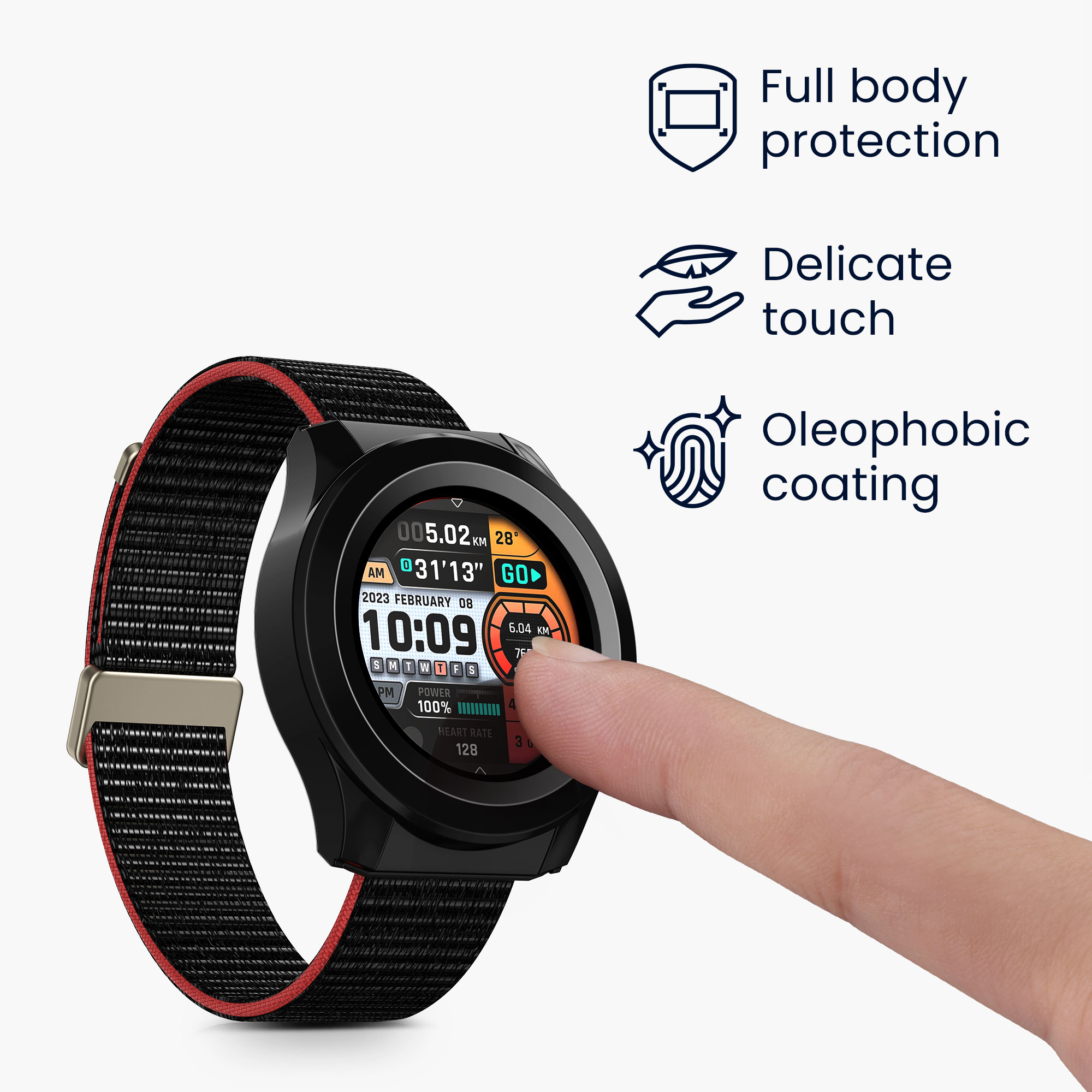 Sada 2 krytů s ochranou displeje pro Amazfit Cheetah / Amazfit Cheetah Pro kwmobile - černá a bílá