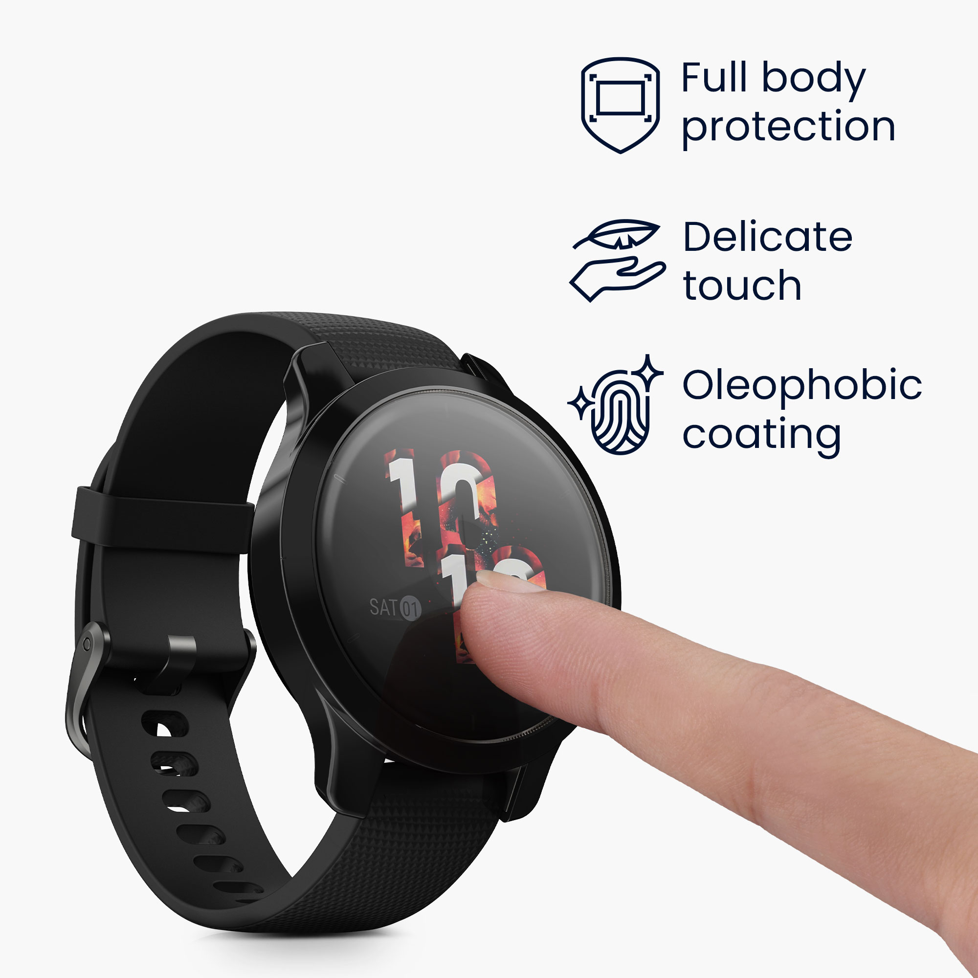 2x Ochranný obal na fitness tracker kwmobile pro Garmin Venu 2S / vivoactive 4S - stříbrná / tmavě šedá